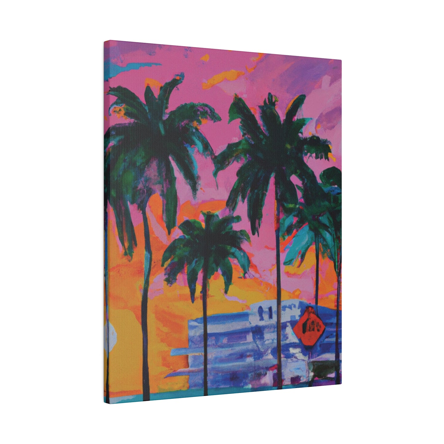 5487P - Miami Beach Sunset Painting Print | Miami | Beach | Sunset | Poster | Home Decor | Wall Art | Canvas