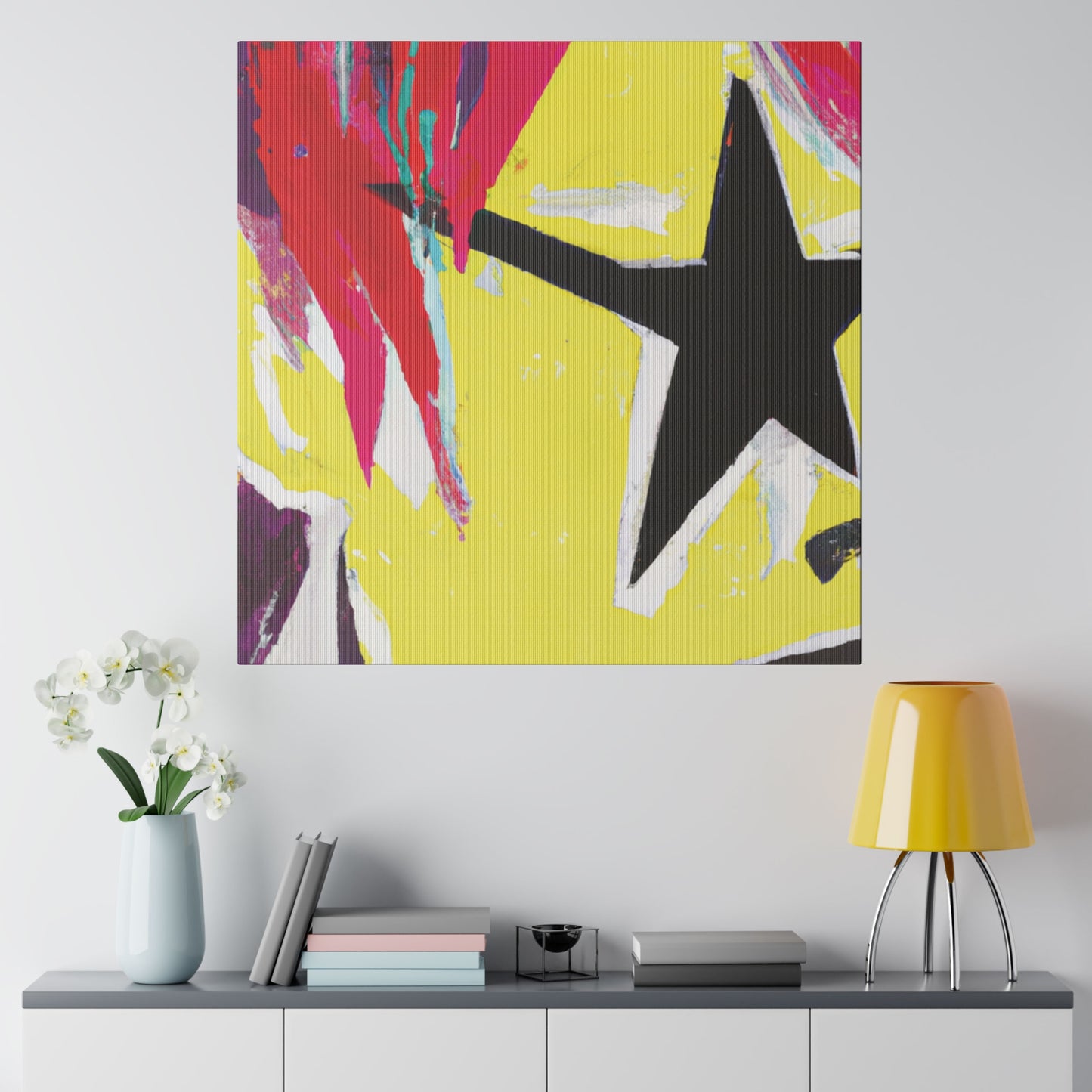 8768M - Rockstar Painting Print | Face | Abstract | Poster | Home Decor | Wall Art | Music Art | Canvas