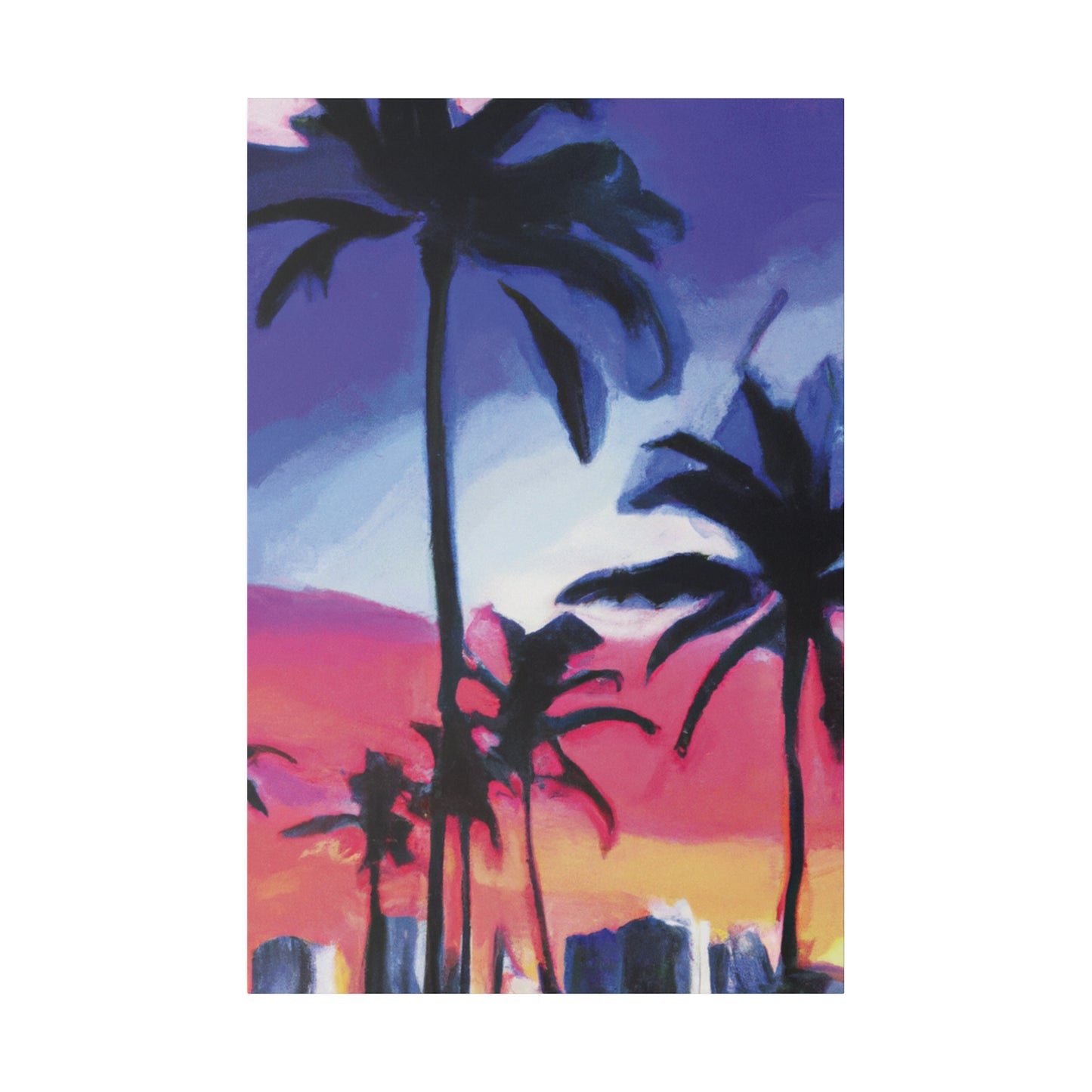 7473F - Miami Beach Sunset Painting Print | Miami | Beach | Sunset | Poster | Home Decor | Wall Art | Canvas