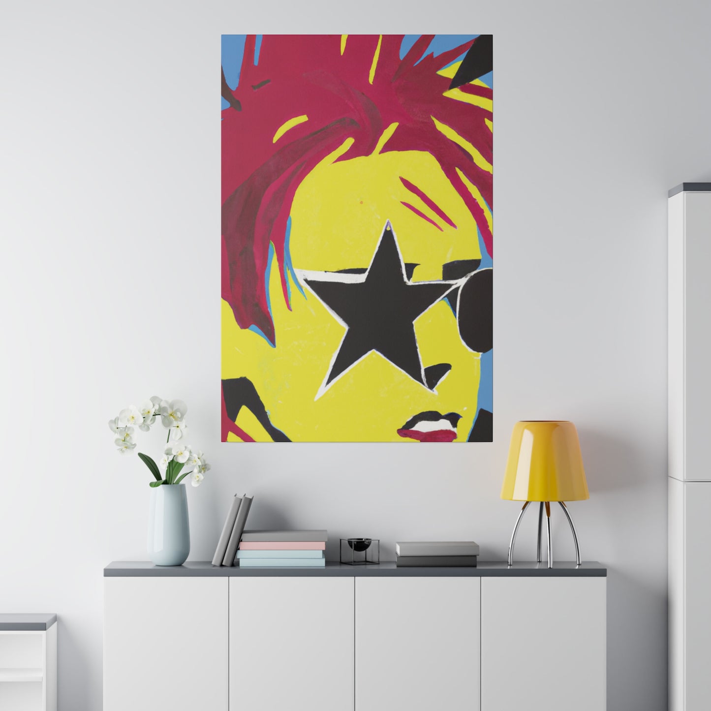 5063P - Rockstar Painting Print | Face | Abstract | Poster | Home Decor | Wall Art | Music Art | Canvas