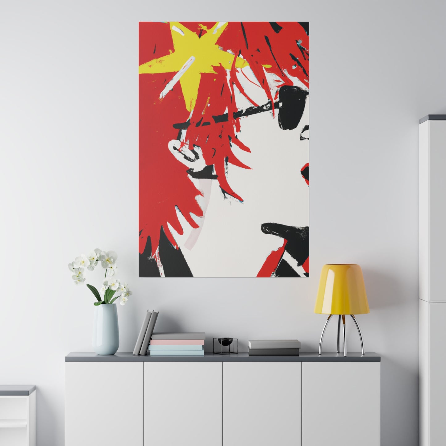 4682S - Rockstar Painting Print | Face | Abstract | Poster | Home Decor | Wall Art | Music Art | Canvas