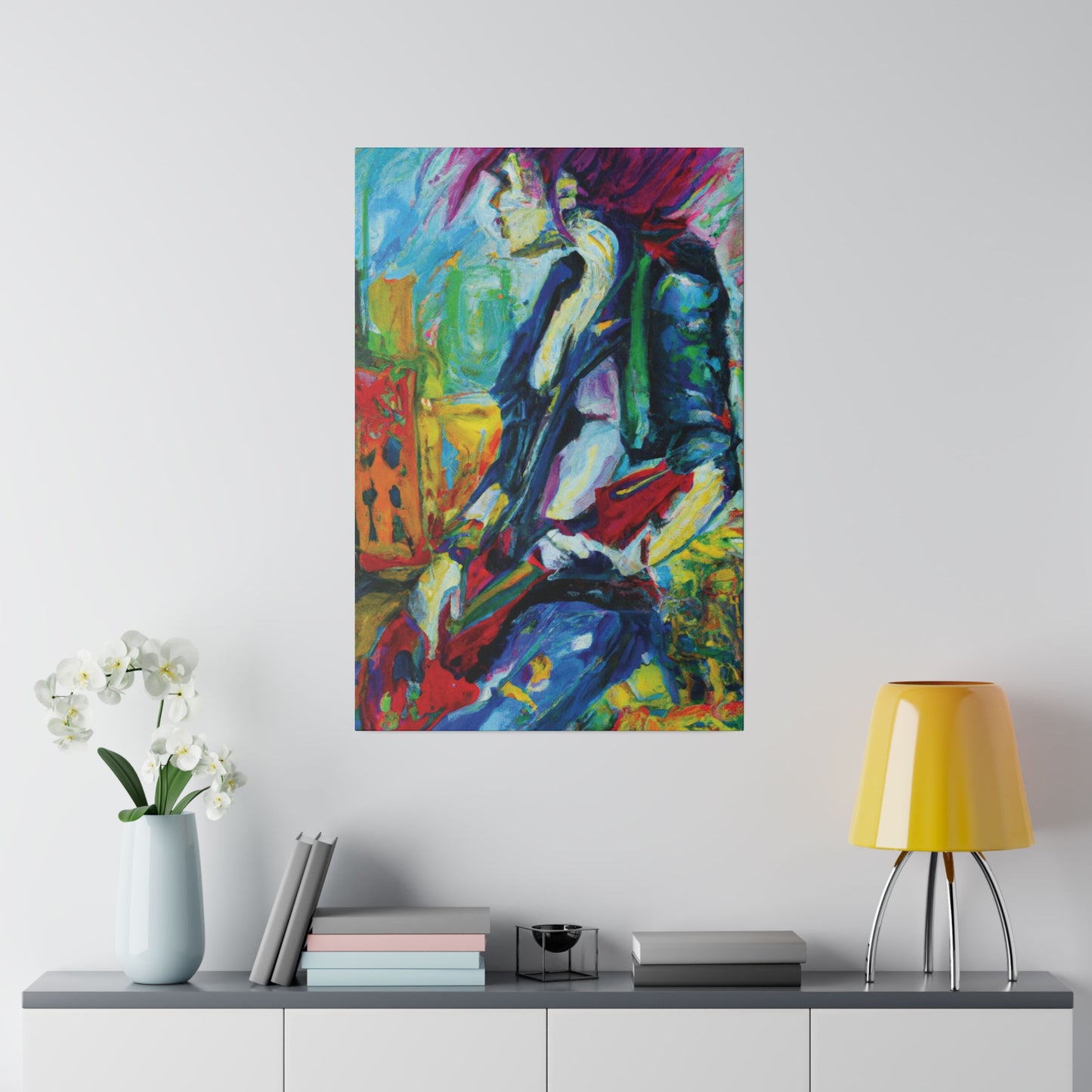 298T - Rockstar Oil Painting Style Print | Poster | Home Decor | Wall Art | Music Art | Canvas