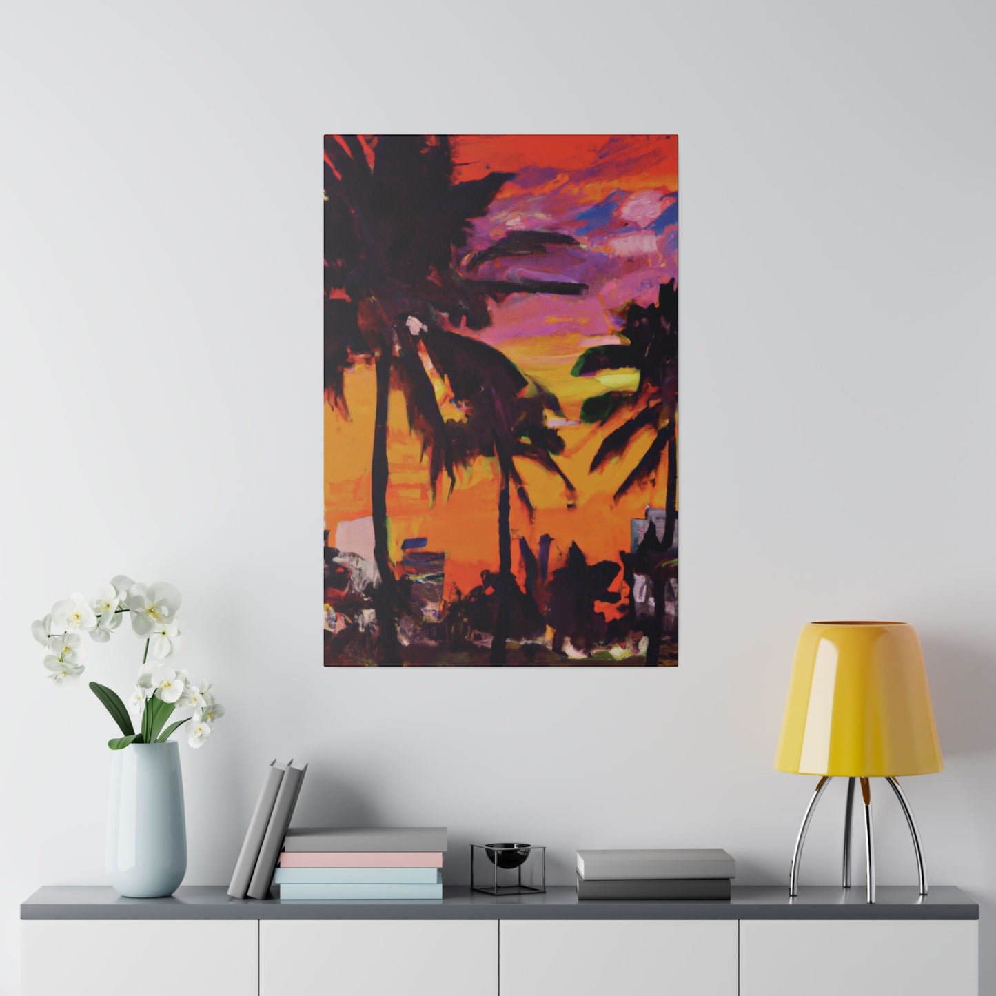 8409A - Miami Beach Sunset Painting Print | Miami | Beach | Sunset | Poster | Home Decor | Wall Art | Canvas