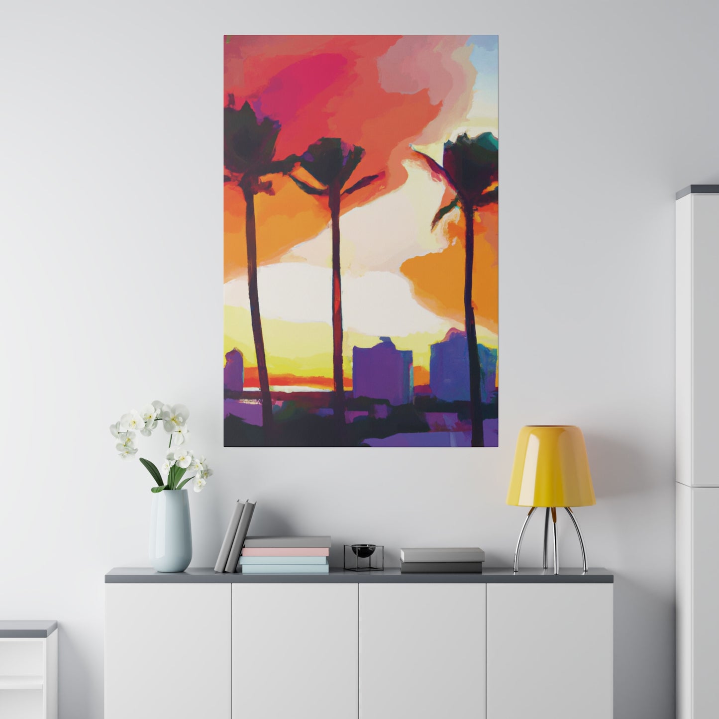 1605J - Miami Beach Sunset Painting Print | Miami | Beach | Sunset | Poster | Home Decor | Wall Art | Canvas