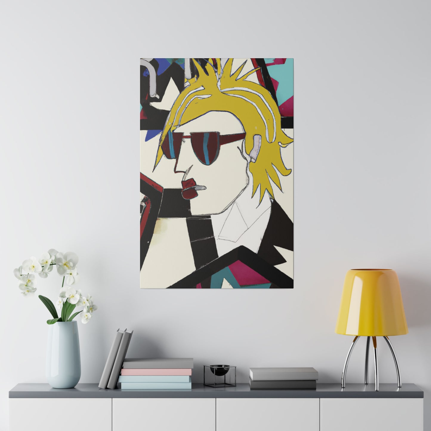 6895N - Rockstar Painting Print | Face | Abstract | Poster | Home Decor | Wall Art | Music Art | Canvas