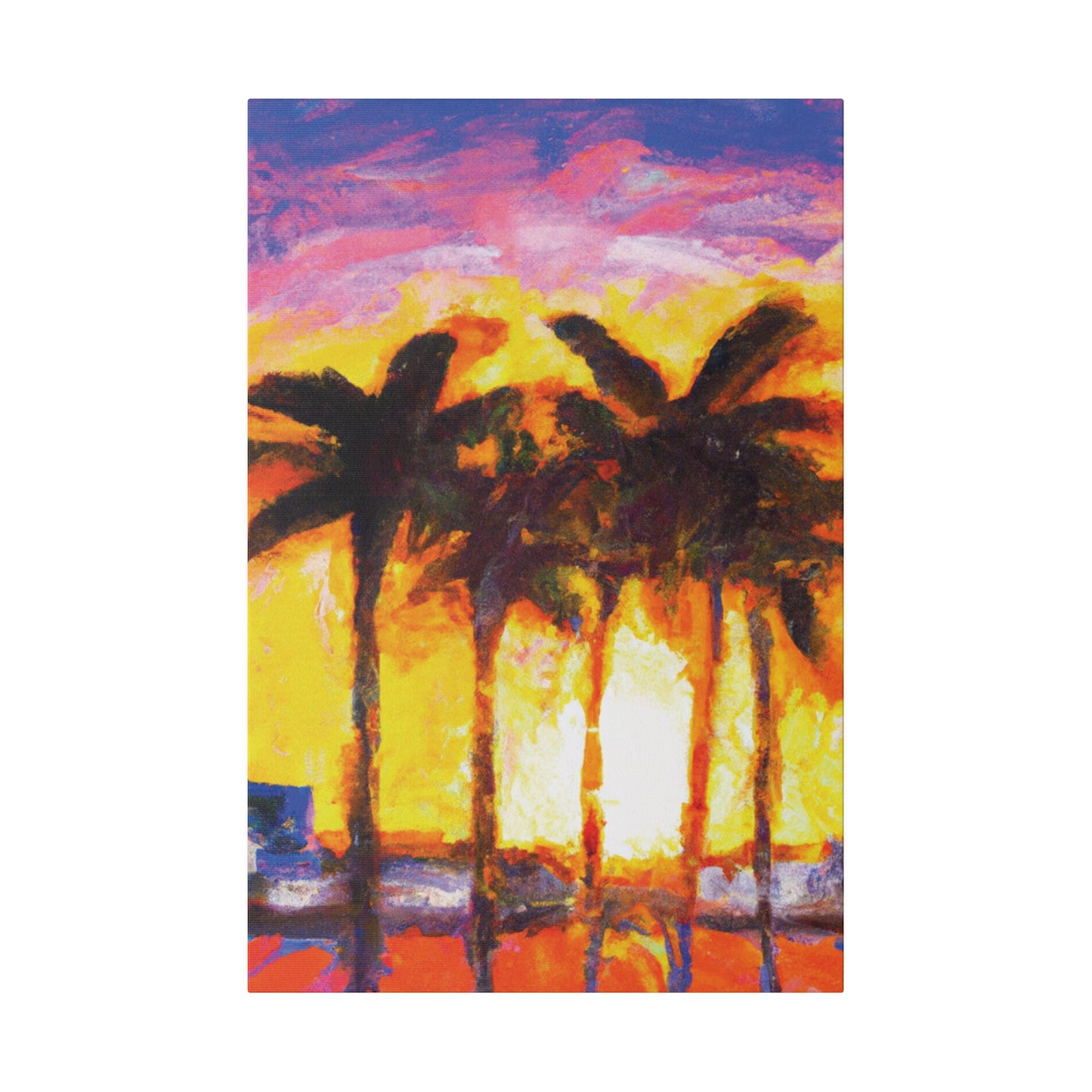 1535V - Miami Beach Sunset Painting Print | Miami | Beach | Sunset | Poster | Home Decor | Wall Art | Canvas