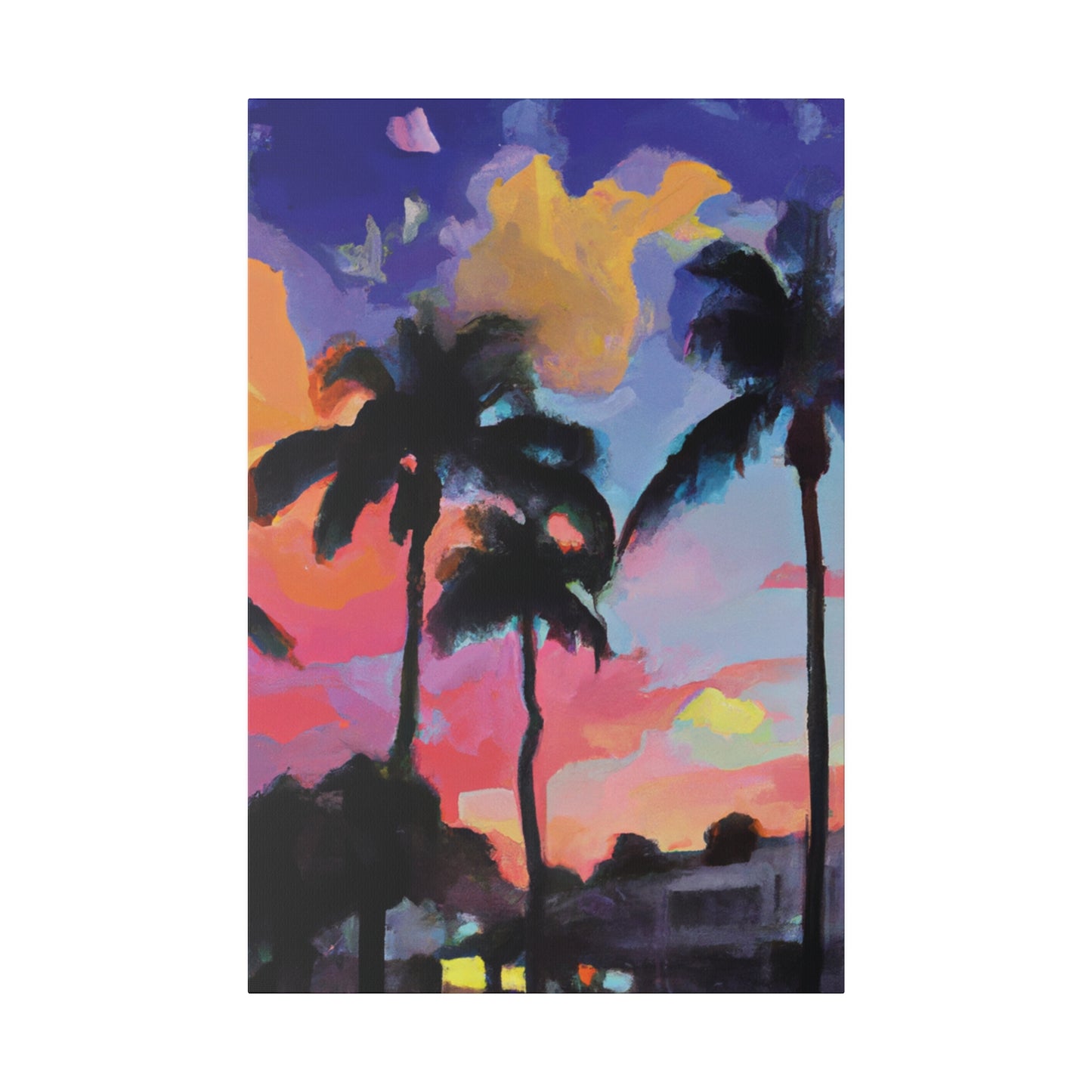 5334Q - Miami Beach Sunset Painting Print | Miami | Beach | Sunset | Poster | Home Decor | Wall Art | Canvas