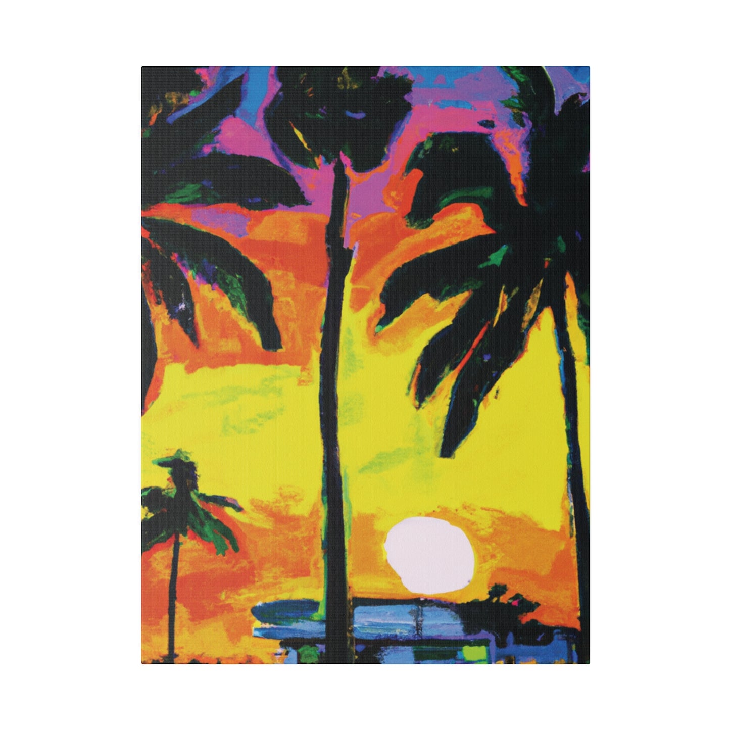 5285D - Miami Beach Sunset Painting Print | Miami | Beach | Sunset | Poster | Home Decor | Wall Art | Canvas