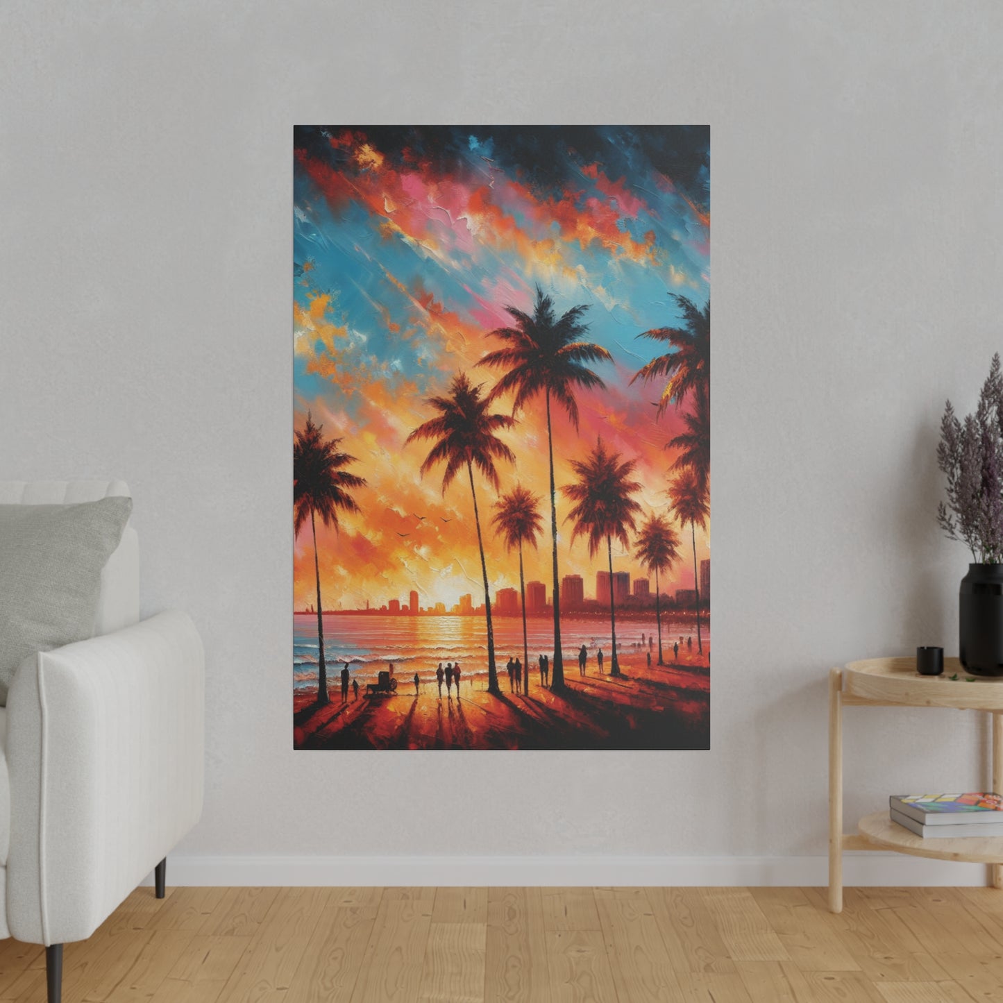 3567B - miami beach art, sunset background, ocean art work, beach art work, sunset designs, miami beach painting, miami beach print