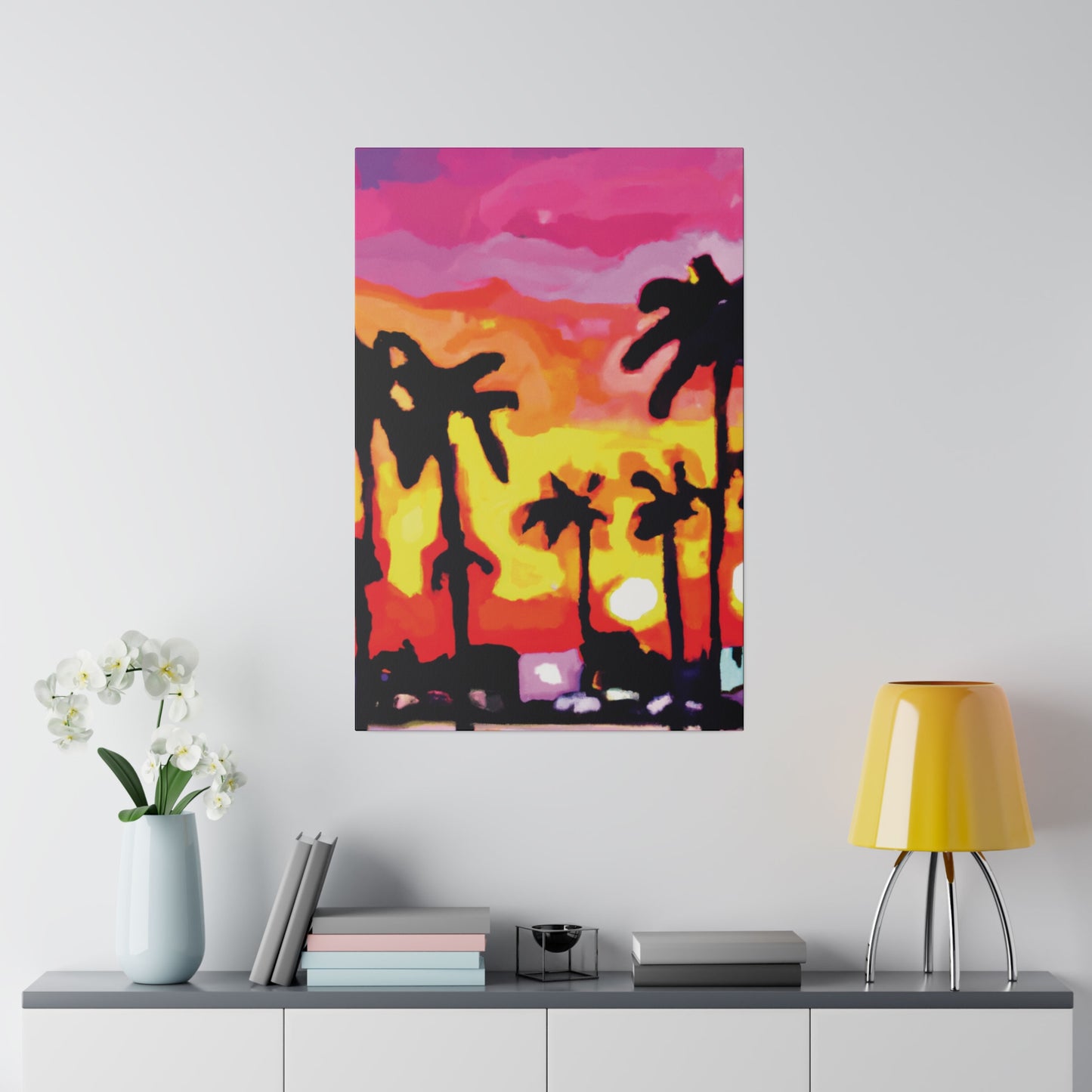 7893K - Miami Beach Sunset Painting Print | Miami | Beach | Sunset | Poster | Home Decor | Wall Art | Canvas