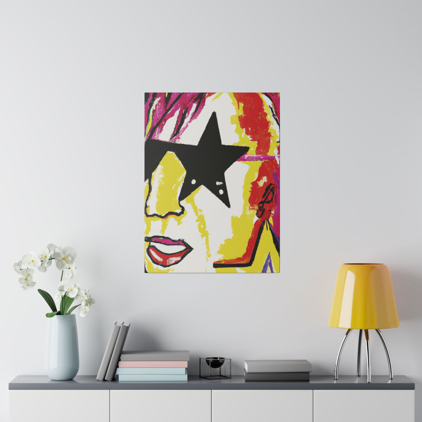 5698R - Rockstar Painting Print | Face | Abstract | Poster | Home Decor | Wall Art | Music Art | Canvas