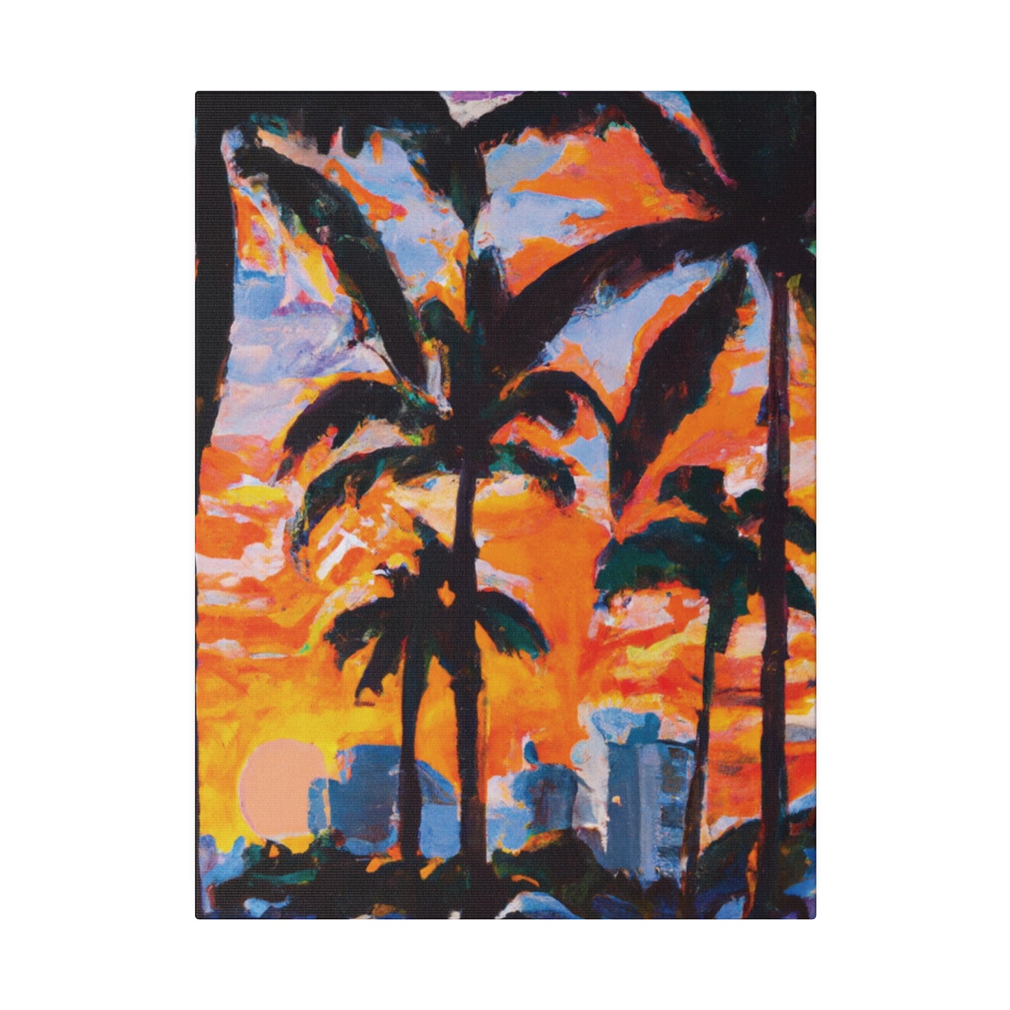 8957Q - Miami Beach Sunset Painting Print | Miami | Beach | Sunset | Poster | Home Decor | Wall Art | Canvas