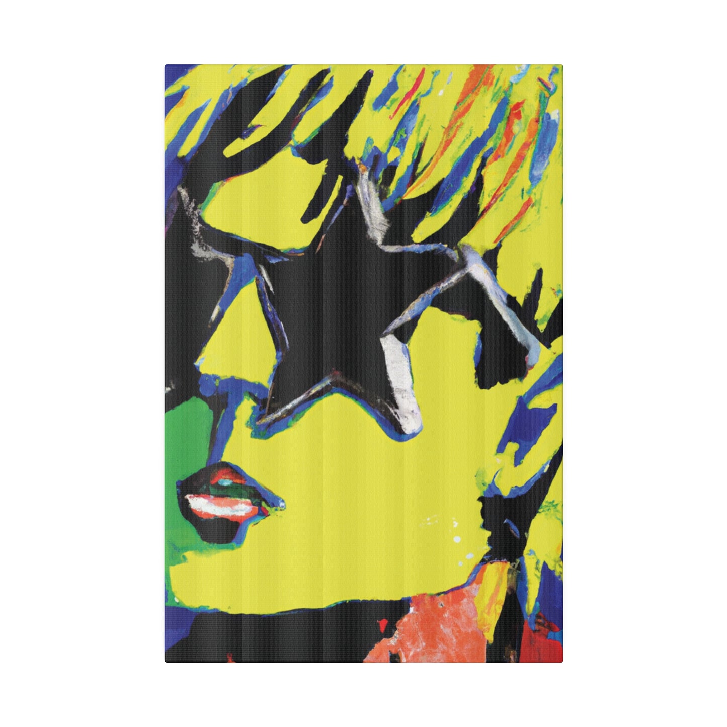 9785T - Rockstar Painting Print | Face | Abstract | Poster | Home Decor | Wall Art | Music Art | Canvas