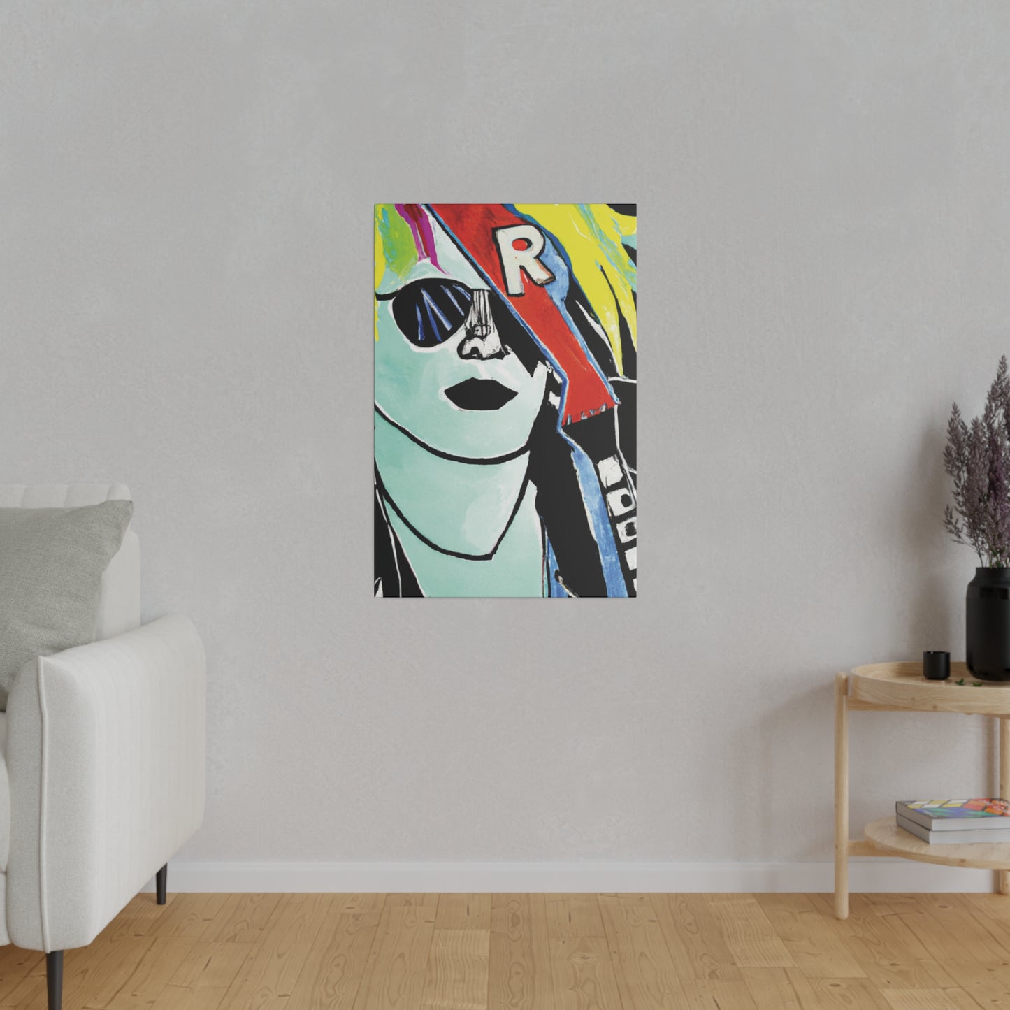 9391O - Rockstar Painting Print | Face | Abstract | Poster | Home Decor | Wall Art | Music Art | Canvas