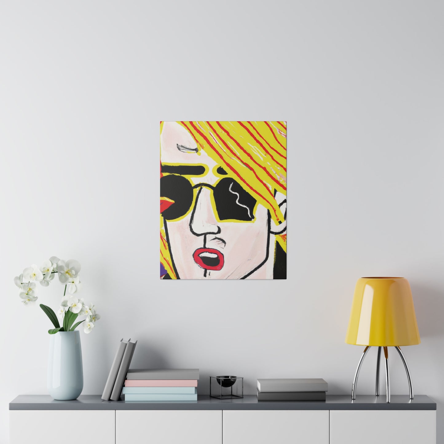 239G - Rockstar Painting Print | Face | Abstract | Poster | Home Decor | Wall Art | Music Art | Canvas