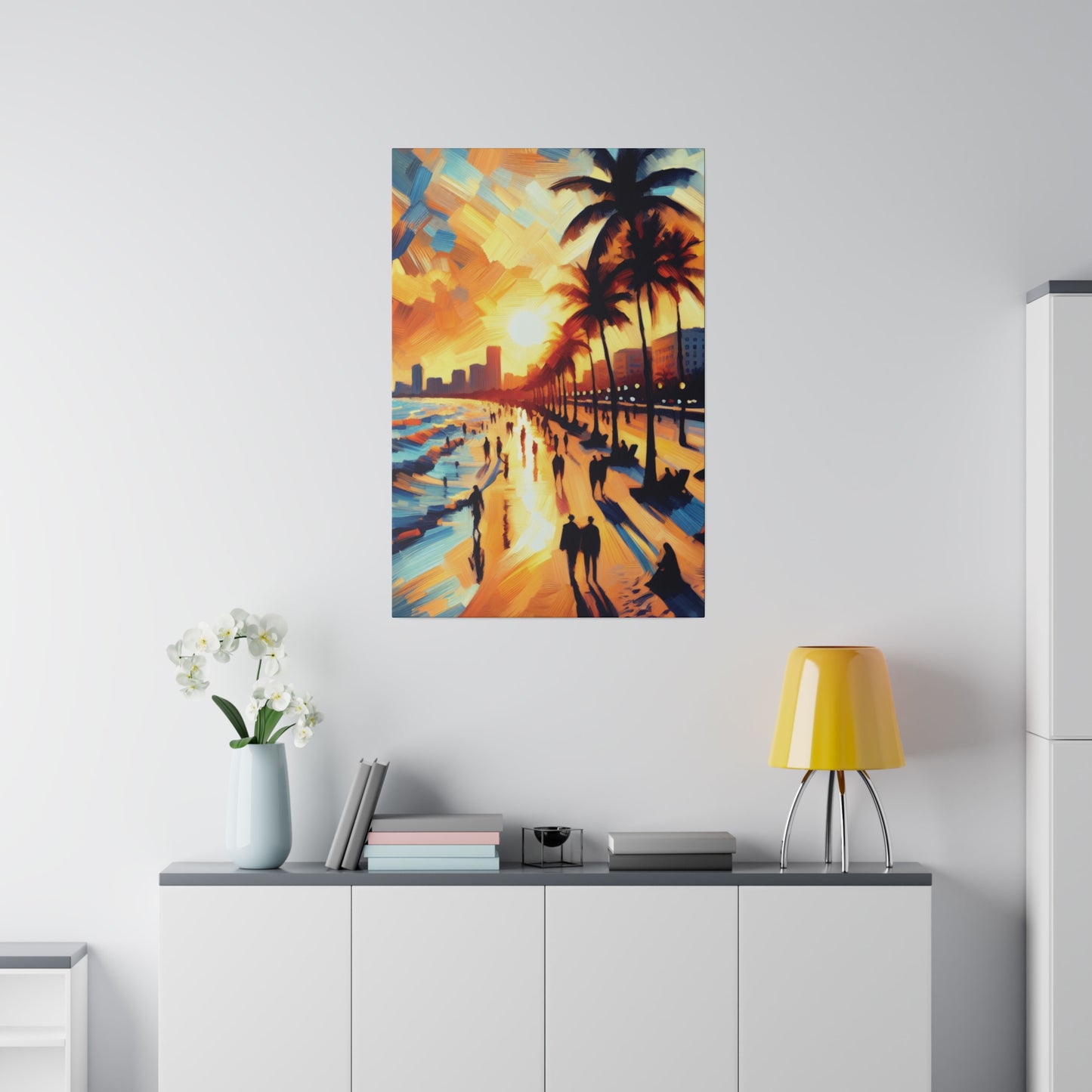 7846G - Miami Beach Sunset Painting Print | Miami | Beach | Sunset | Poster | Home Decor | Wall Art | Canvas