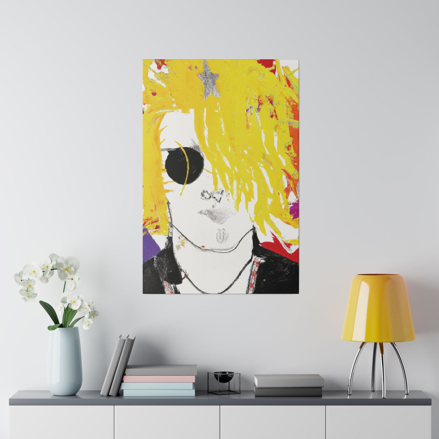 9674T - Rockstar Painting Print | Face | Abstract | Poster | Home Decor | Wall Art | Music Art | Canvas