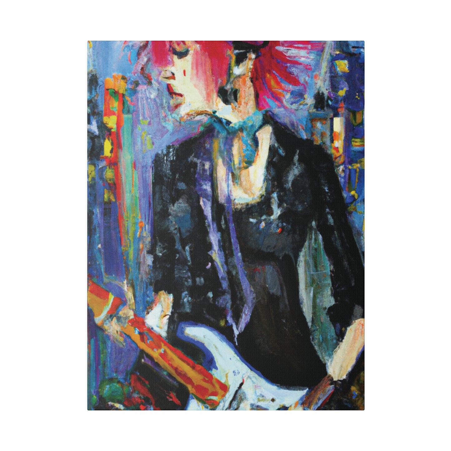 2491T - Rockstar Oil Painting Style Print | Poster | Home Decor | Wall Art | Music Art | Canvas