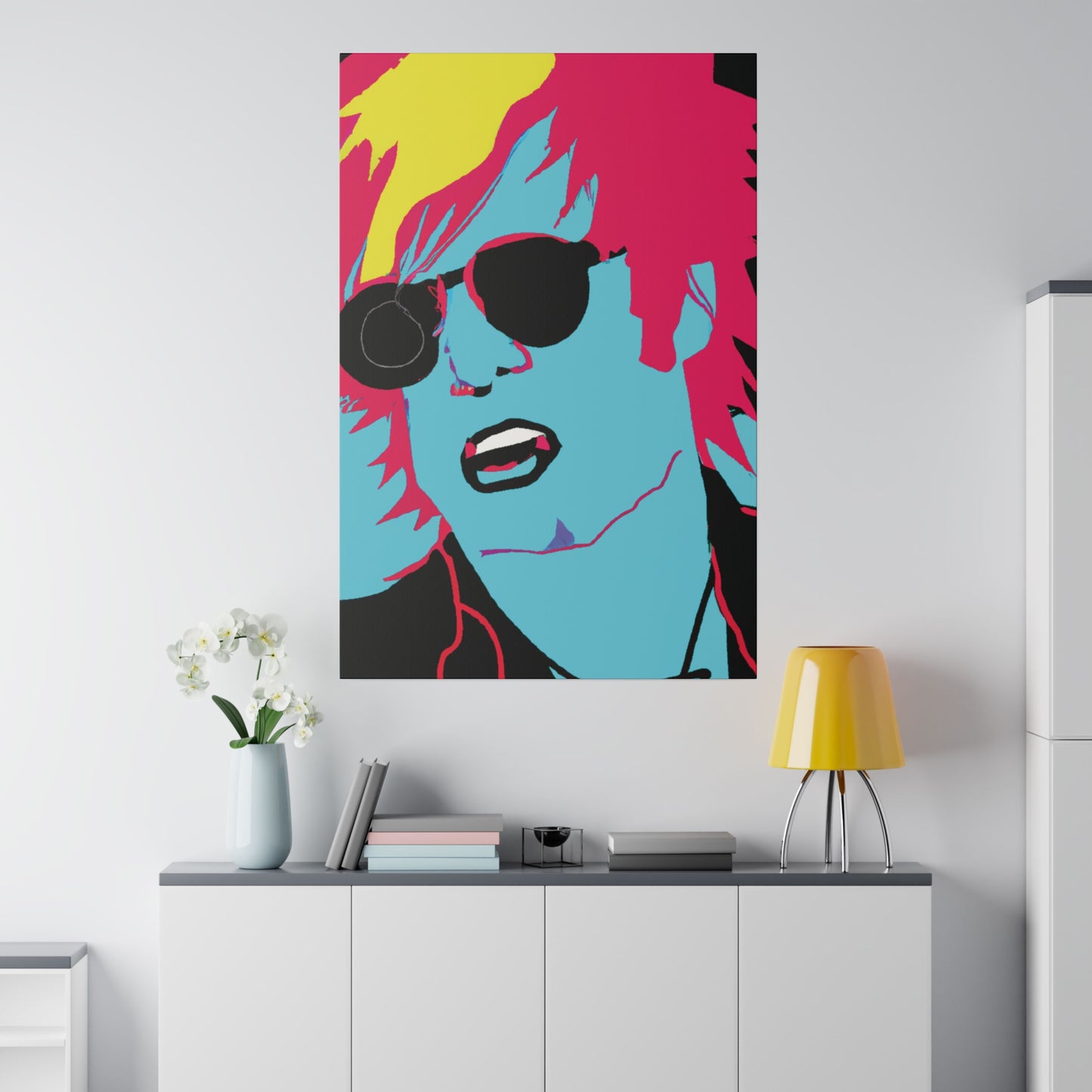 6426B - Rockstar Painting Print | Face | Abstract | Poster | Home Decor | Wall Art | Music Art | Canvas