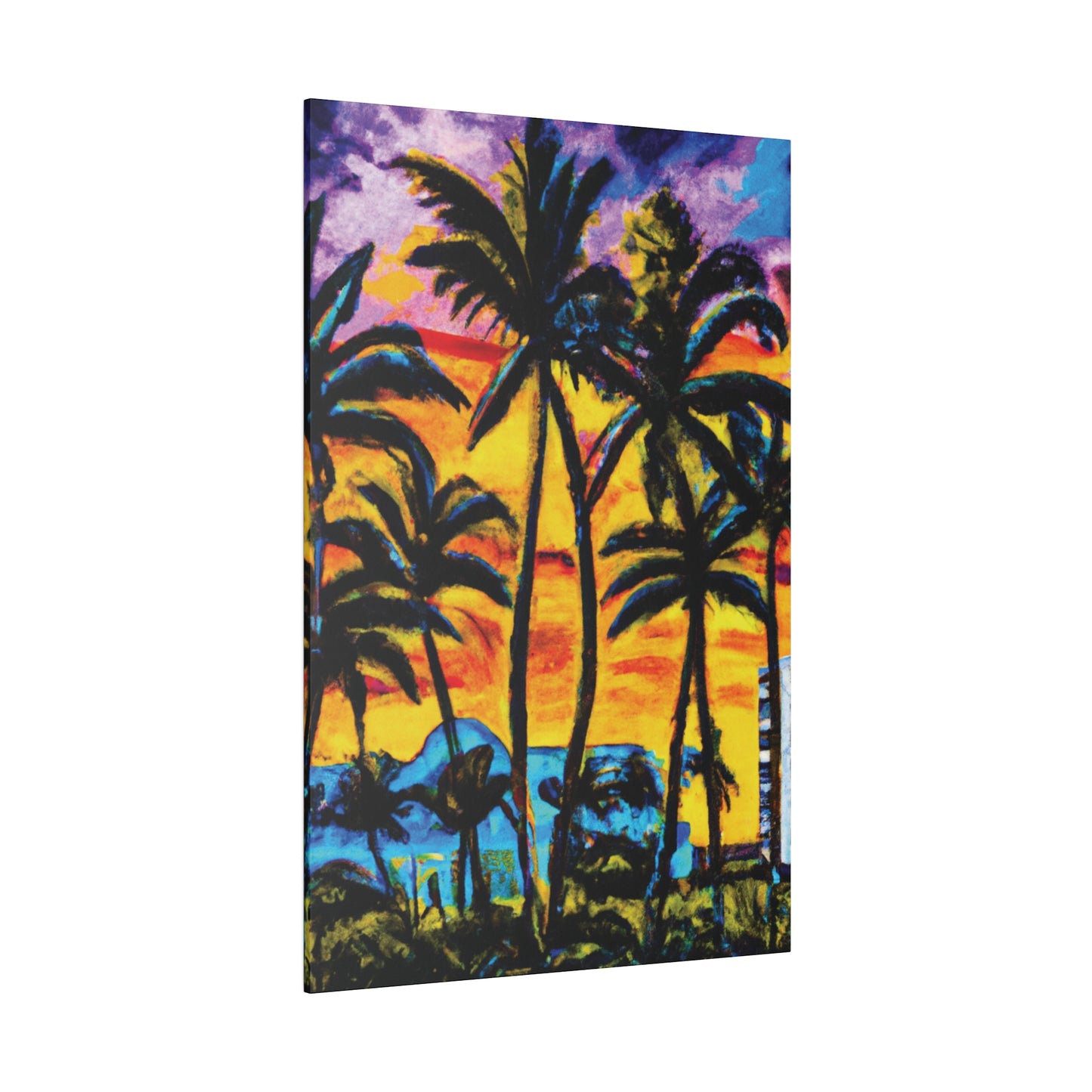 5378U - Miami Beach Sunset Painting Print | Miami | Beach | Sunset | Poster | Home Decor | Wall Art | Canvas