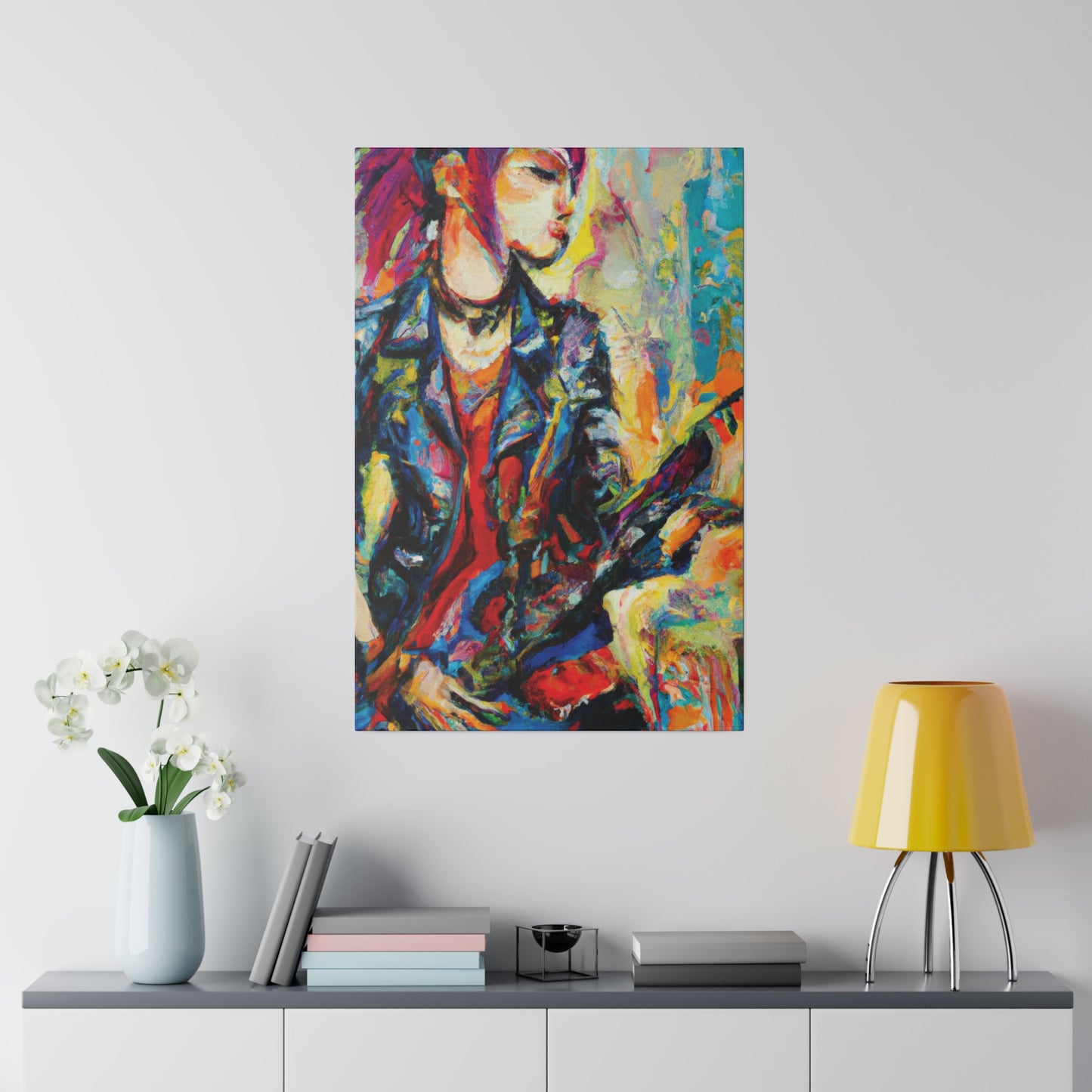 3154V - Rockstar Oil Painting Style Print | Poster | Home Decor | Wall Art | Music Art | Canvas