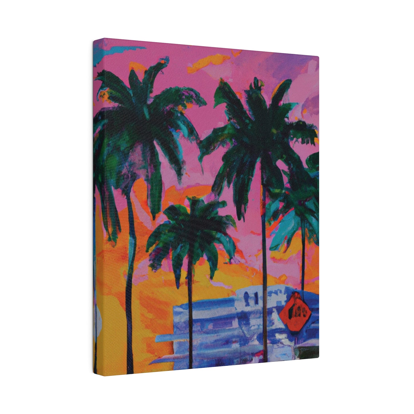 5487P - Miami Beach Sunset Painting Print | Miami | Beach | Sunset | Poster | Home Decor | Wall Art | Canvas