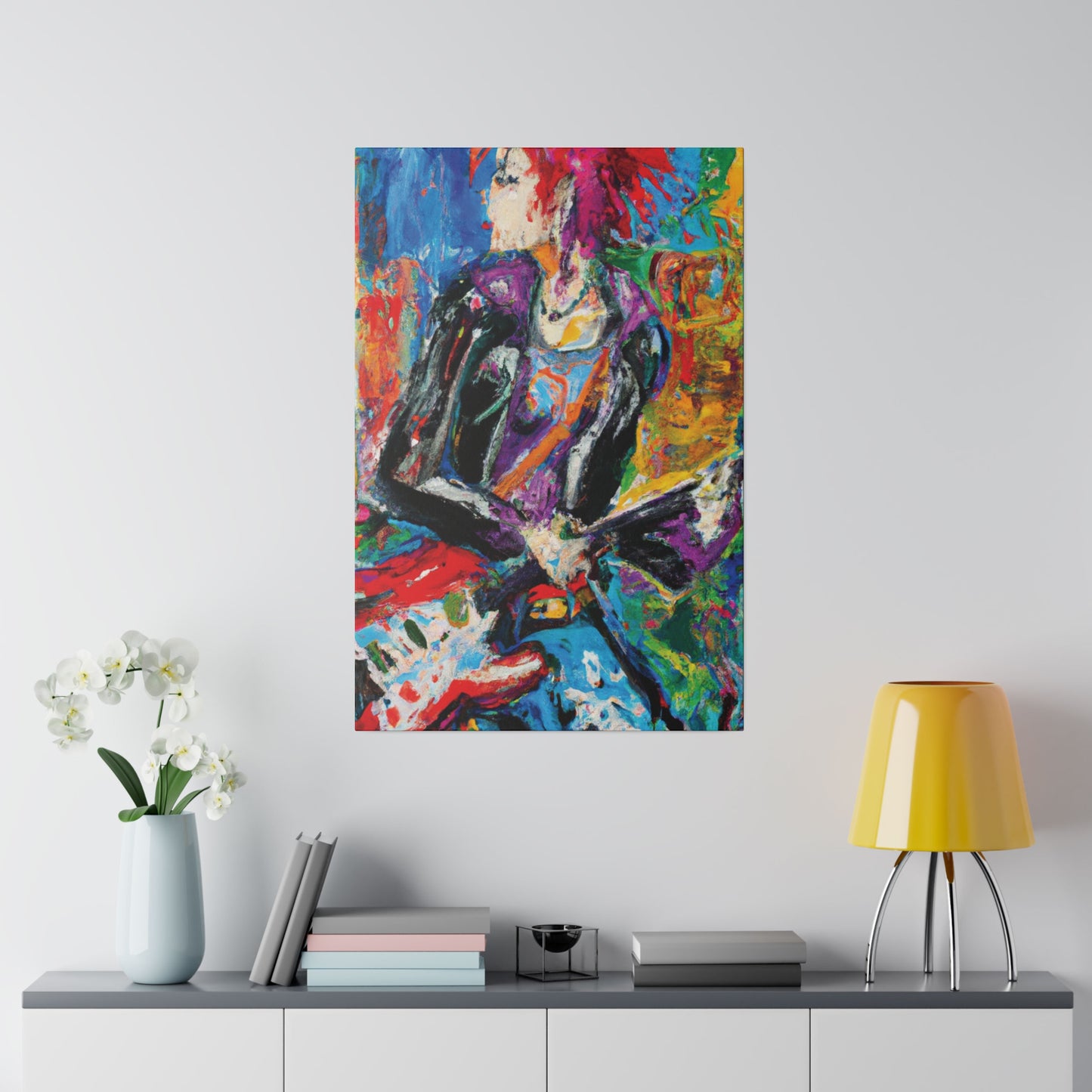 7254X - Rockstar Oil Painting Style Print | Poster | Home Decor | Wall Art | Music Art | Canvas