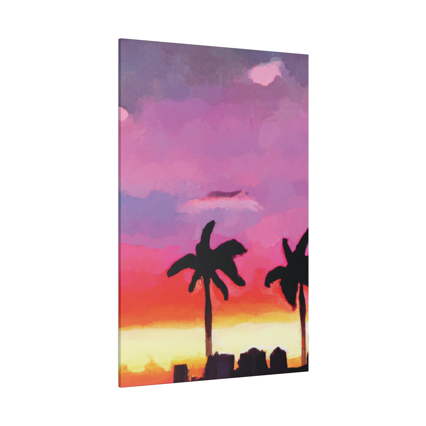 4393K - Miami Beach Sunset Painting Print | Miami | Beach | Sunset | Poster | Home Decor | Wall Art | Canvas