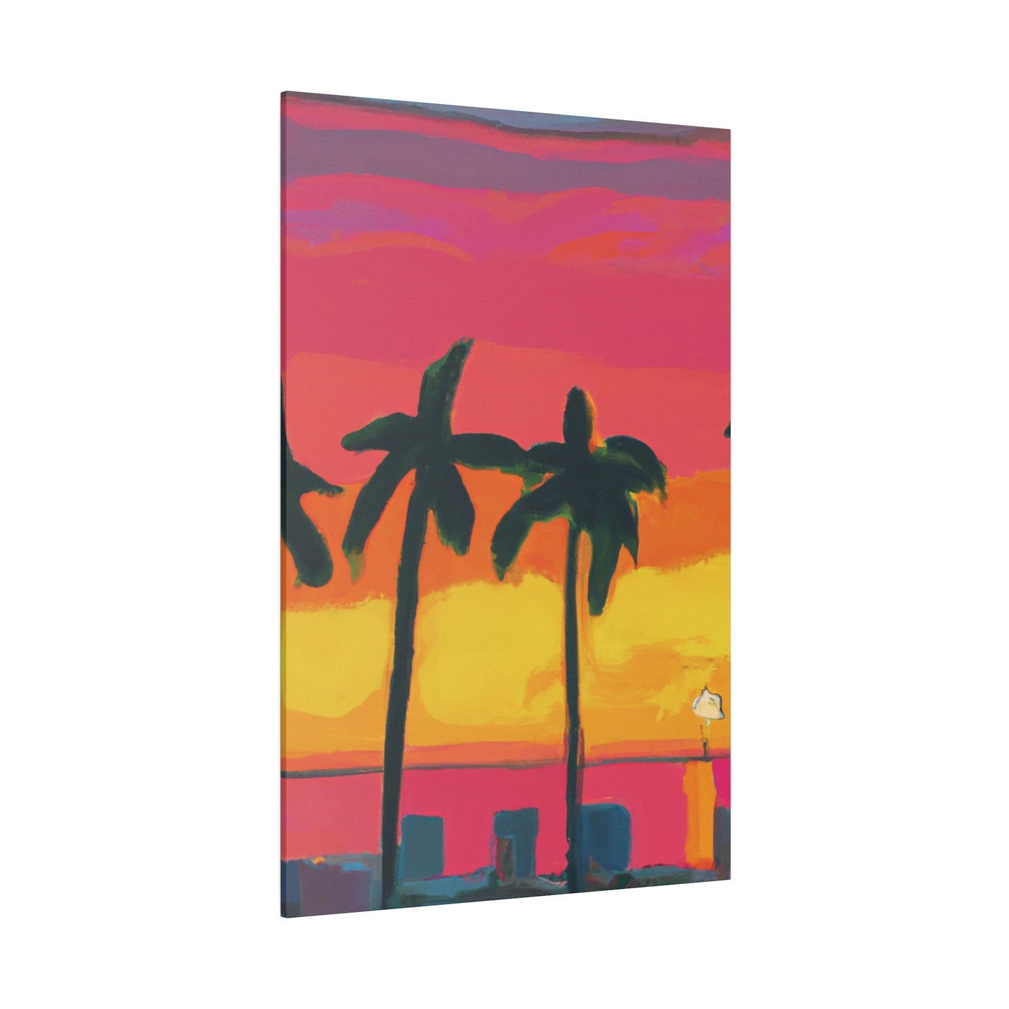 9642Q - Miami Beach Sunset Painting Print | Miami | Beach | Sunset | Poster | Home Decor | Wall Art | Canvas