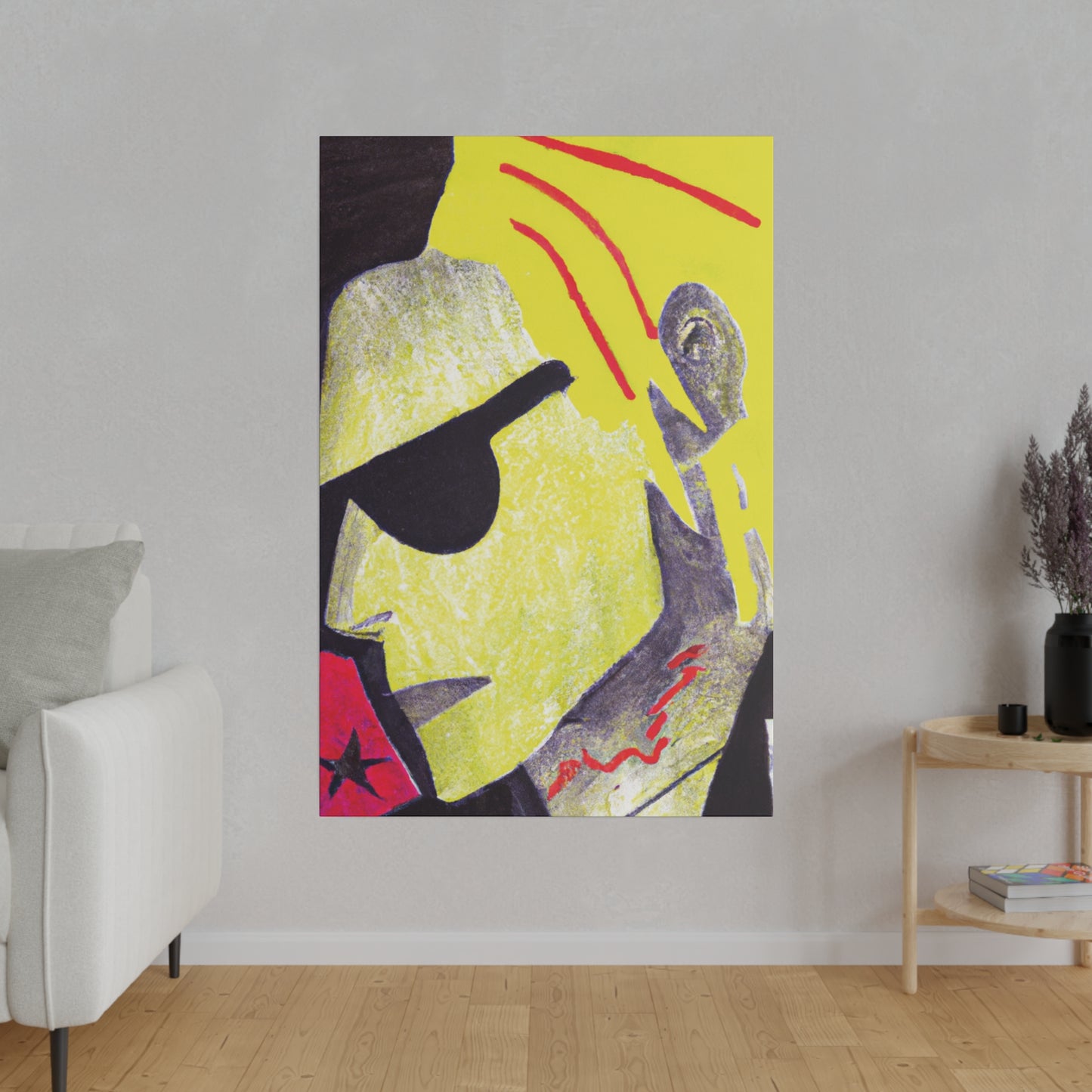 2942F - Rockstar Painting Print | Face | Abstract | Poster | Home Decor | Wall Art | Music Art | Canvas