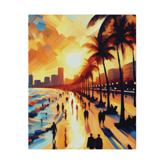 7846G - Miami Beach Sunset Painting Print | Miami | Beach | Sunset | Poster | Home Decor | Wall Art | Canvas