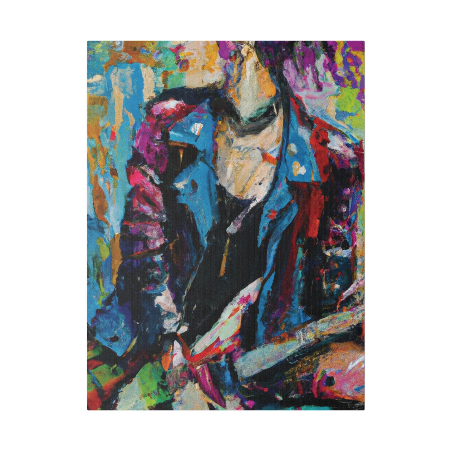 9653F - Rockstar Oil Painting Style Print | Poster | Home Decor | Wall Art | Music Art | Canvas