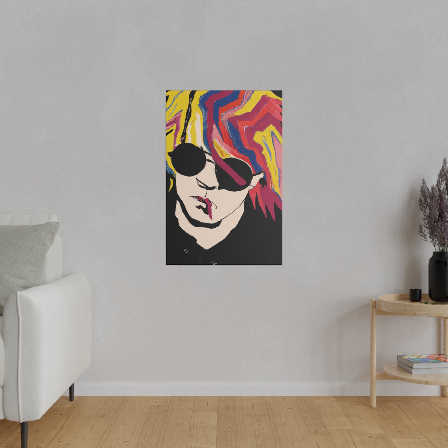 4112A - Rockstar Painting Print | Face | Abstract | Poster | Home Decor | Wall Art | Music Art | Canvas