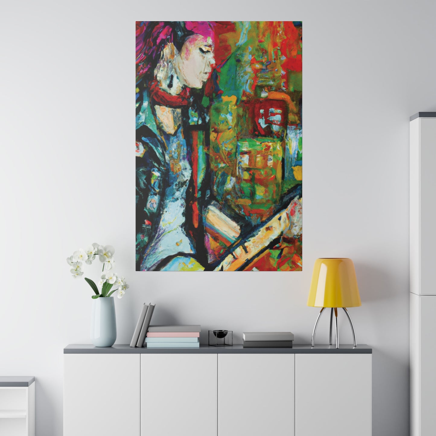 7134Y - Rockstar Oil Painting Style Print | Poster | Home Decor | Wall Art | Music Art | Canvas