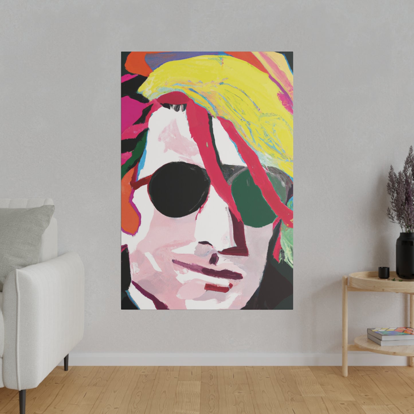 834Y - Rockstar Painting Print | Face | Abstract | Poster | Home Decor | Wall Art | Music Art | Canvas