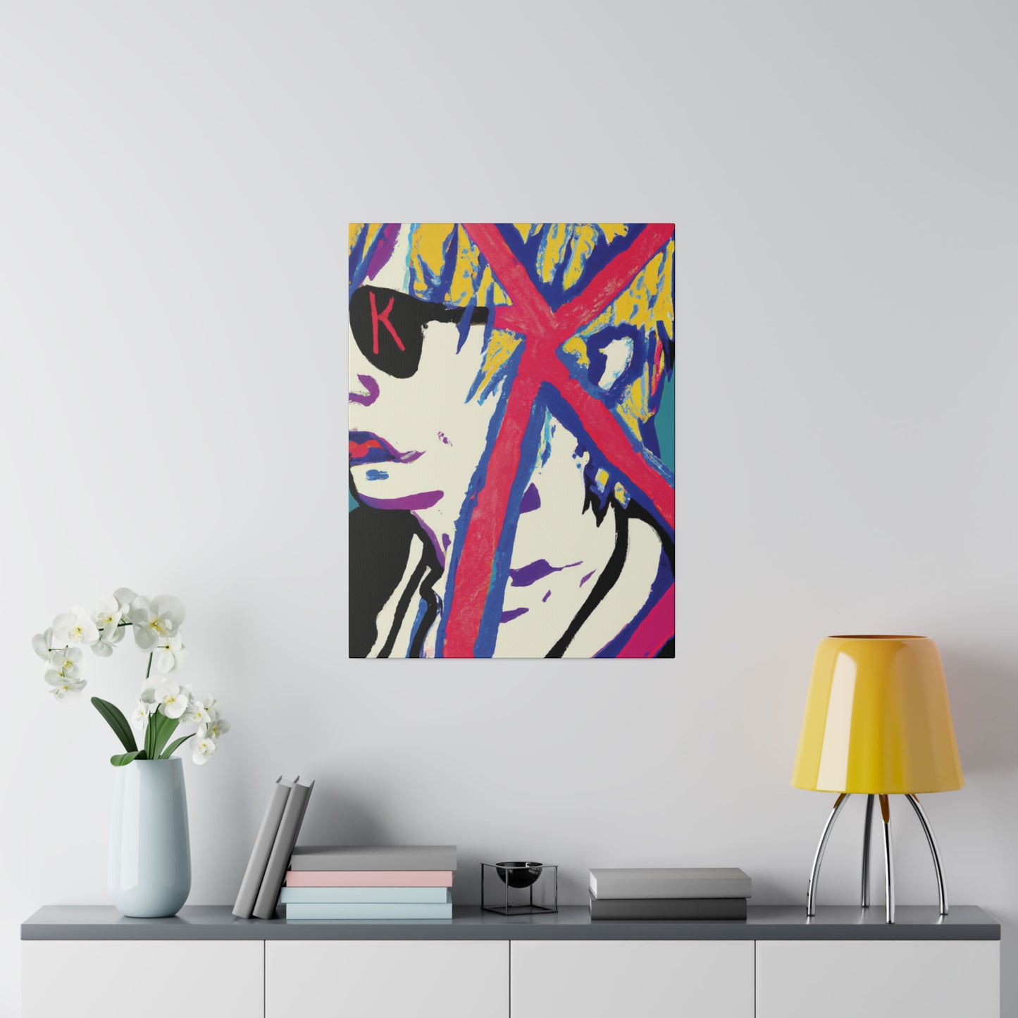 2460Y - Rockstar Painting Print | Face | Abstract | Poster | Home Decor | Wall Art | Music Art | Canvas