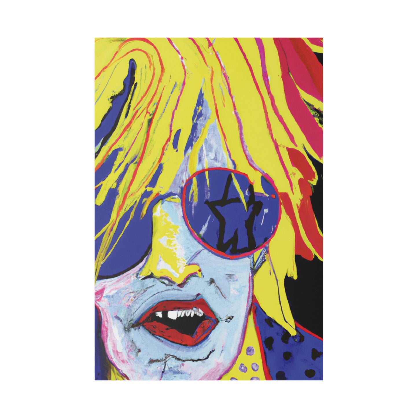 8742G - Rockstar Painting Print | Face | Abstract | Poster | Home Decor | Wall Art | Music Art | Canvas