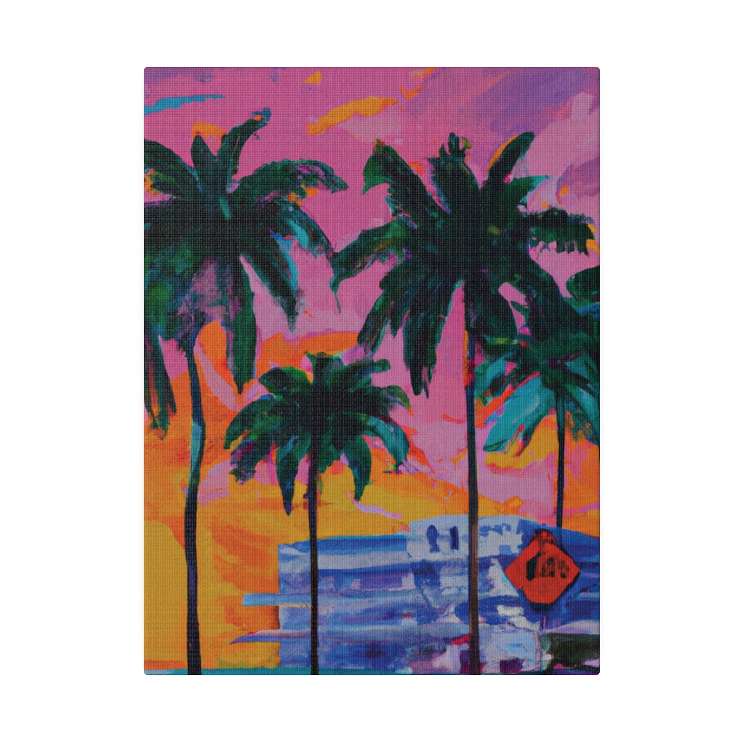 5487P - Miami Beach Sunset Painting Print | Miami | Beach | Sunset | Poster | Home Decor | Wall Art | Canvas