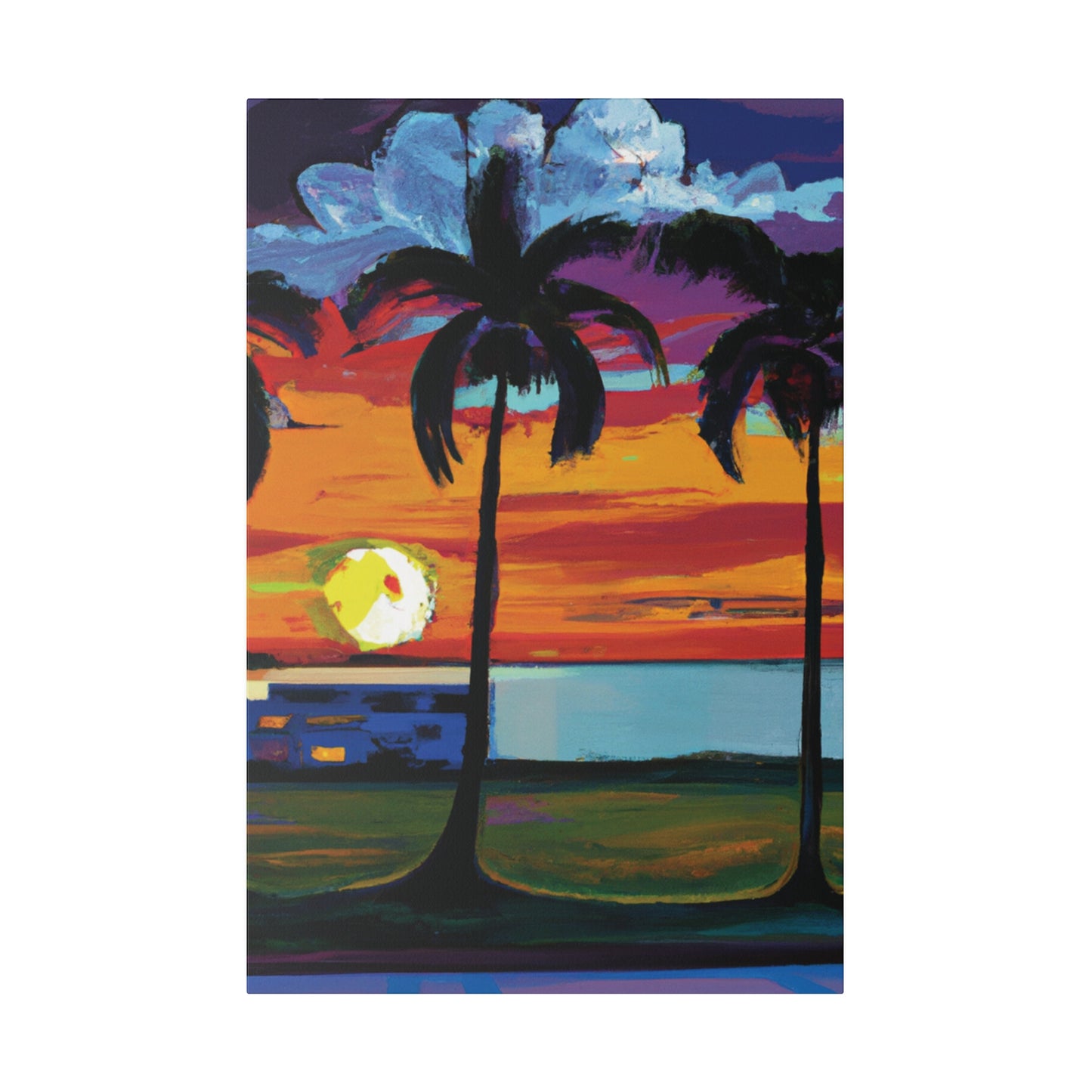 1676M - Miami Beach Sunset Painting Print | Miami | Beach | Sunset | Poster | Home Decor | Wall Art | Canvas