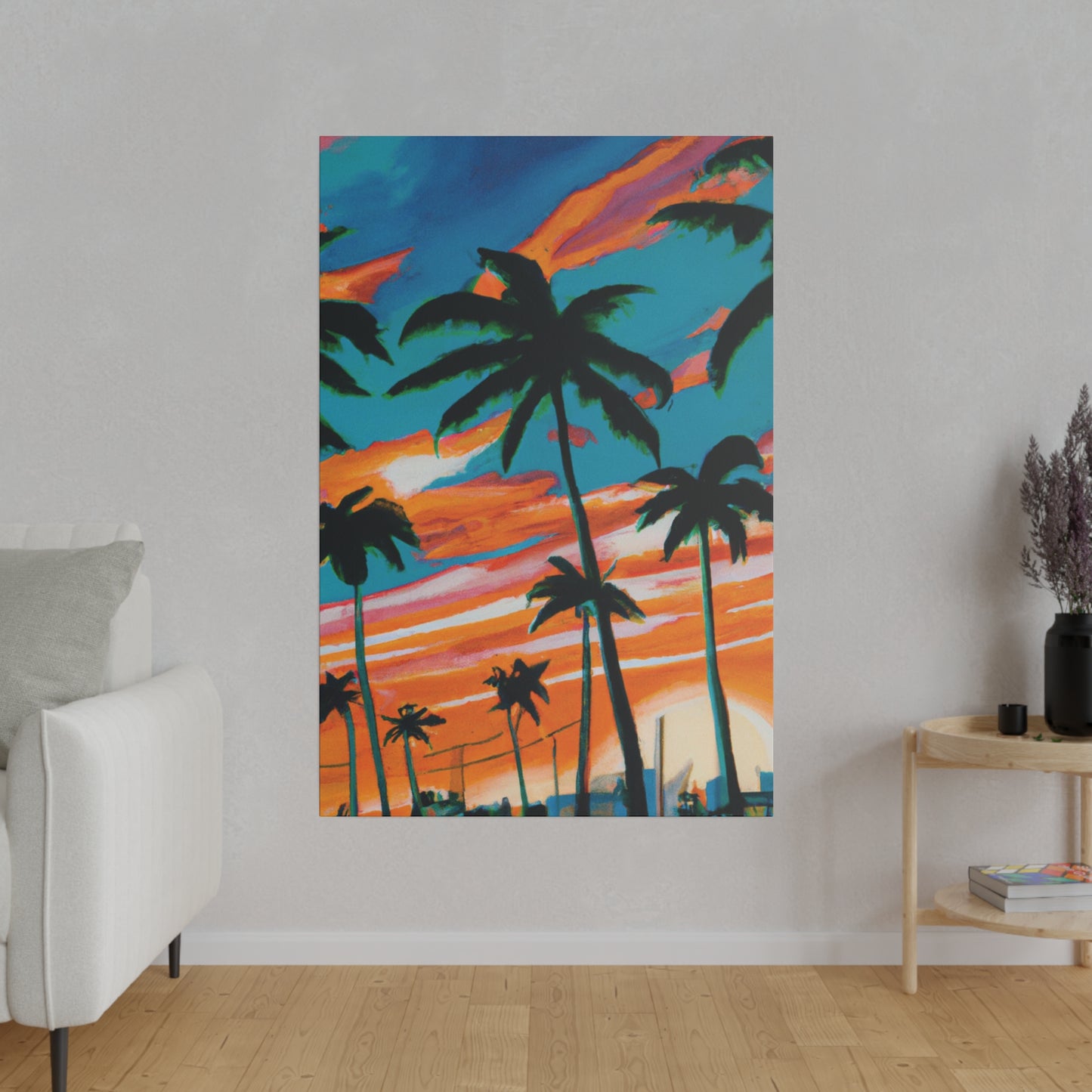 4895G - Miami Beach Sunset Painting Print | Miami | Beach | Sunset | Poster | Home Decor | Wall Art | Canvas