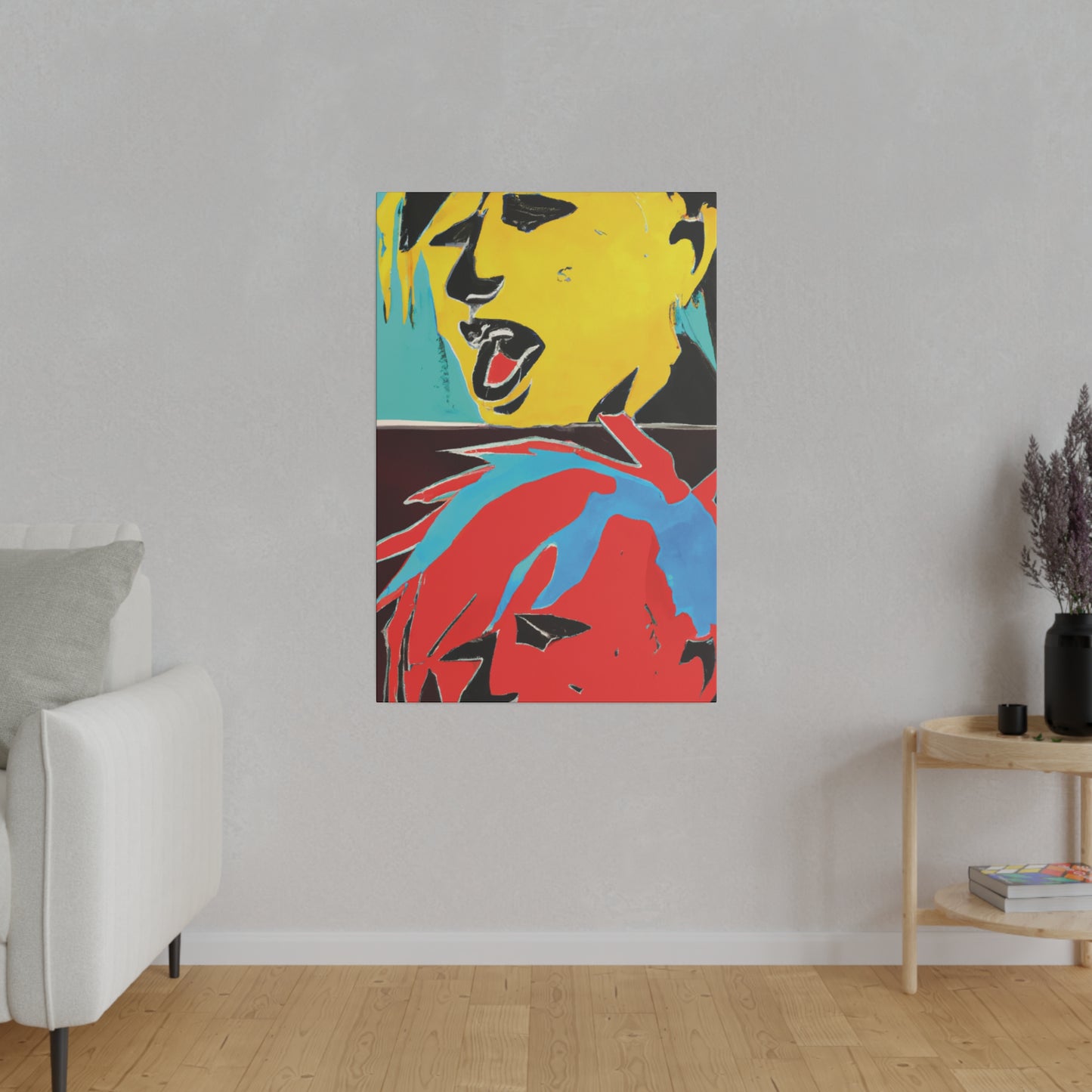 9592U - Rockstar Painting Print | Face | Abstract | Poster | Home Decor | Wall Art | Music Art | Canvas