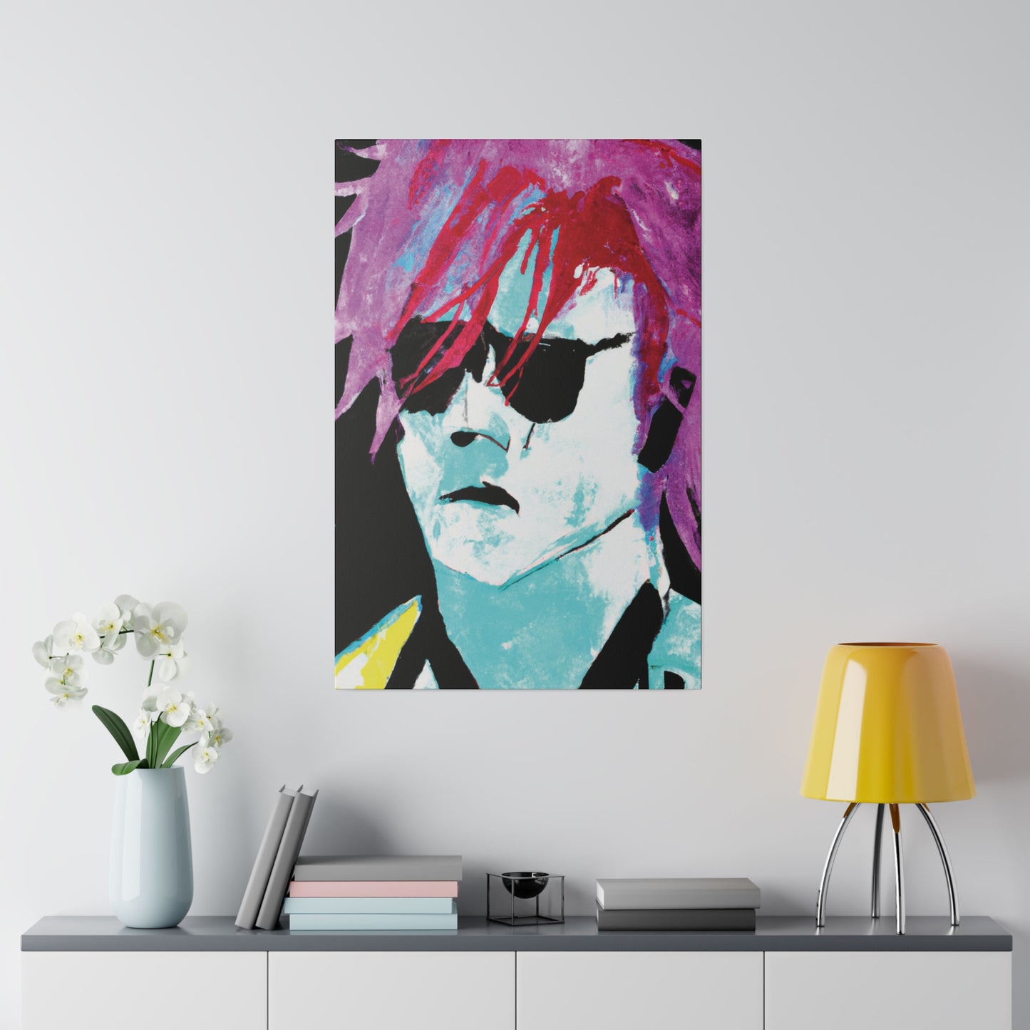 414V - Rockstar Painting Print | Face | Abstract | Poster | Home Decor | Wall Art | Music Art | Canvas