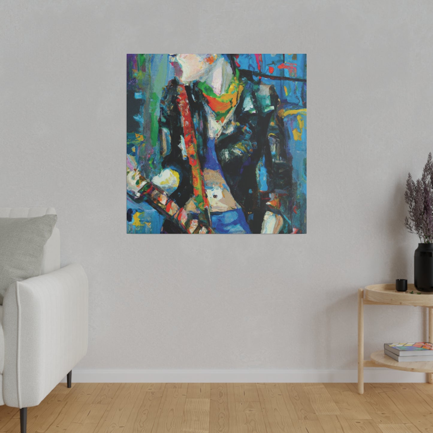 3601F - Rockstar Oil Painting Style Print | Poster | Home Decor | Wall Art | Music Art | Canvas