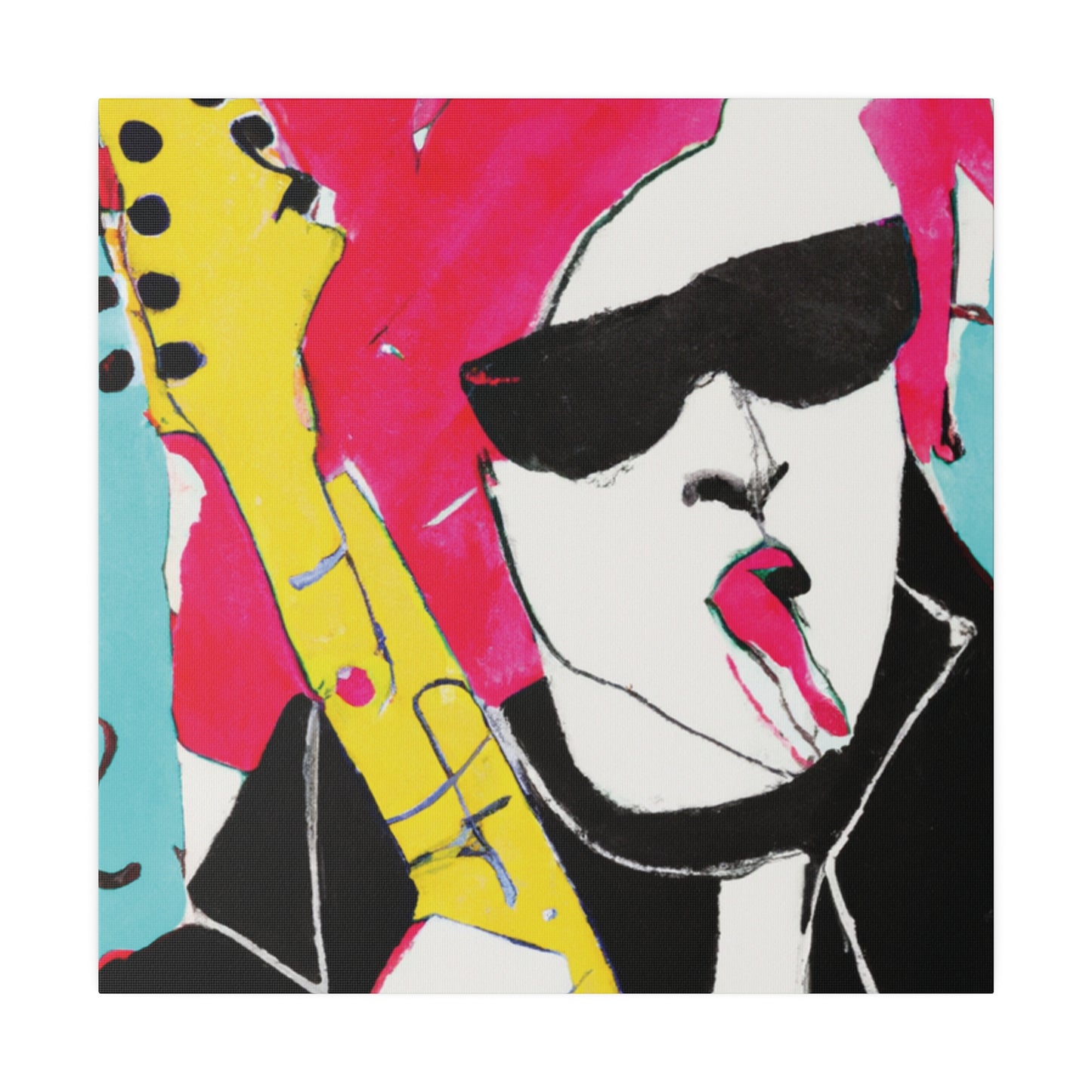 8791V - Rockstar Painting Print | Face | Abstract | Poster | Home Decor | Wall Art | Music Art | Canvas