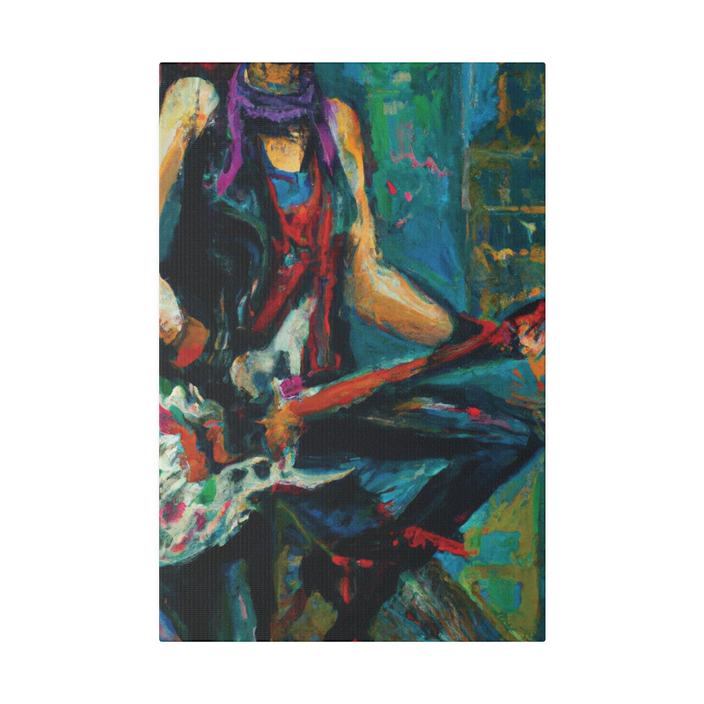 1163E - Rockstar Oil Painting Style Print | Poster | Home Decor | Wall Art | Music Art | Canvas