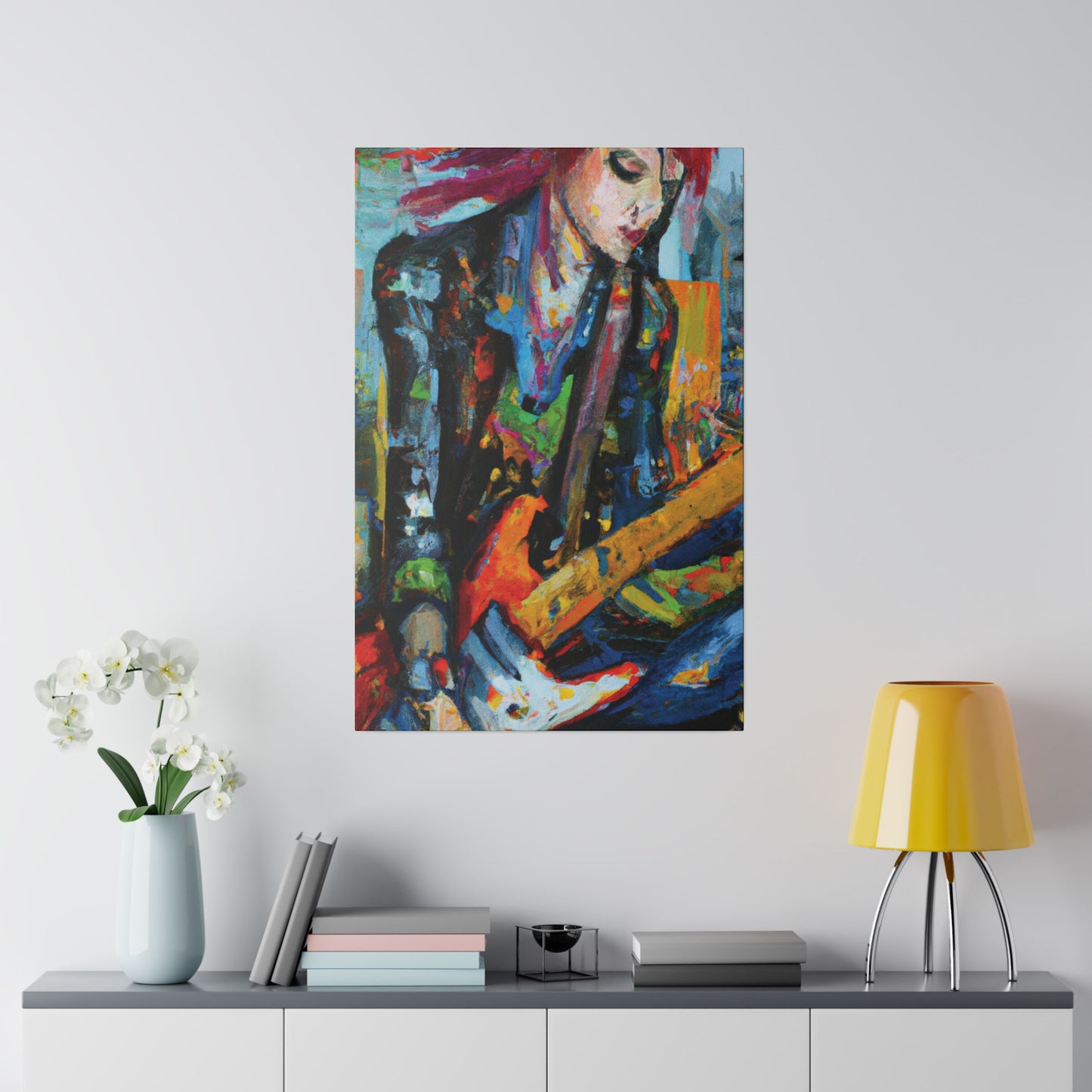 7893K - Rockstar Oil Painting Style Print | Poster | Home Decor | Wall Art | Music Art | Canvas