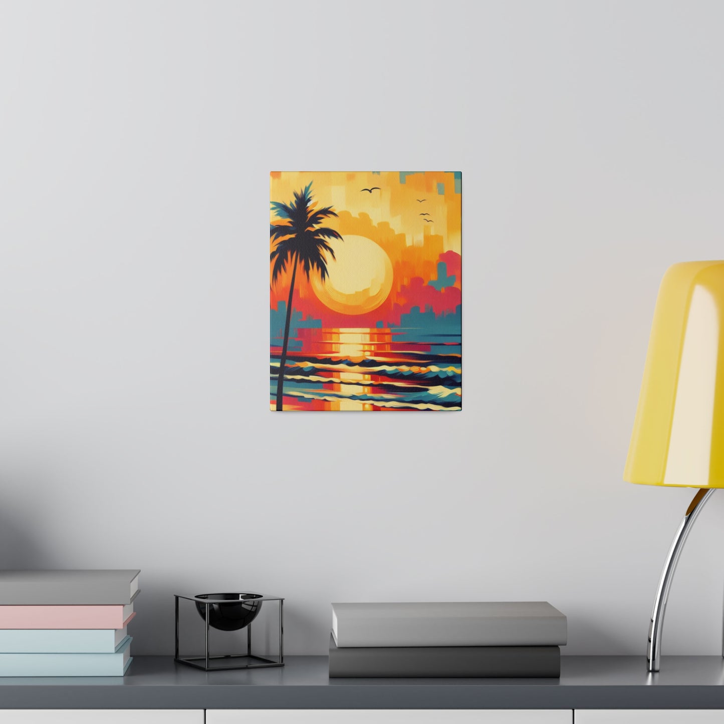 6284F - Miami Beach Sunset Painting Print | Miami | Beach | Sunset | Poster | Home Decor | Wall Art | Canvas