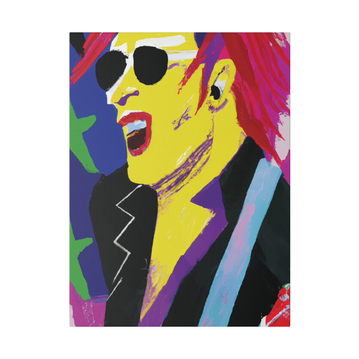 9751P - Rockstar Painting Print | Face | Abstract | Poster | Home Decor | Wall Art | Music Art | Canvas