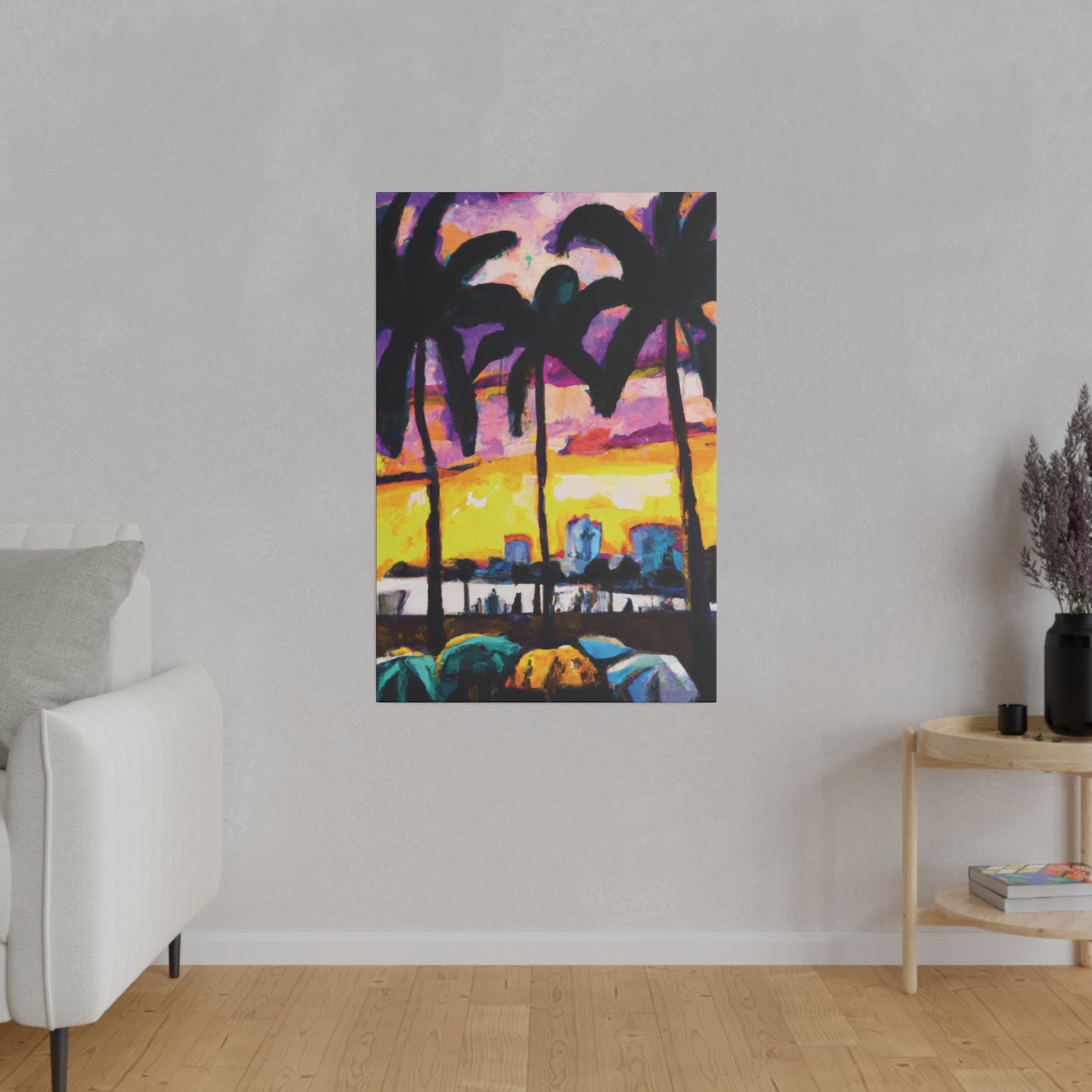 5162A - Miami Beach Sunset Painting Print | Miami | Beach | Sunset | Poster | Home Decor | Wall Art | Canvas