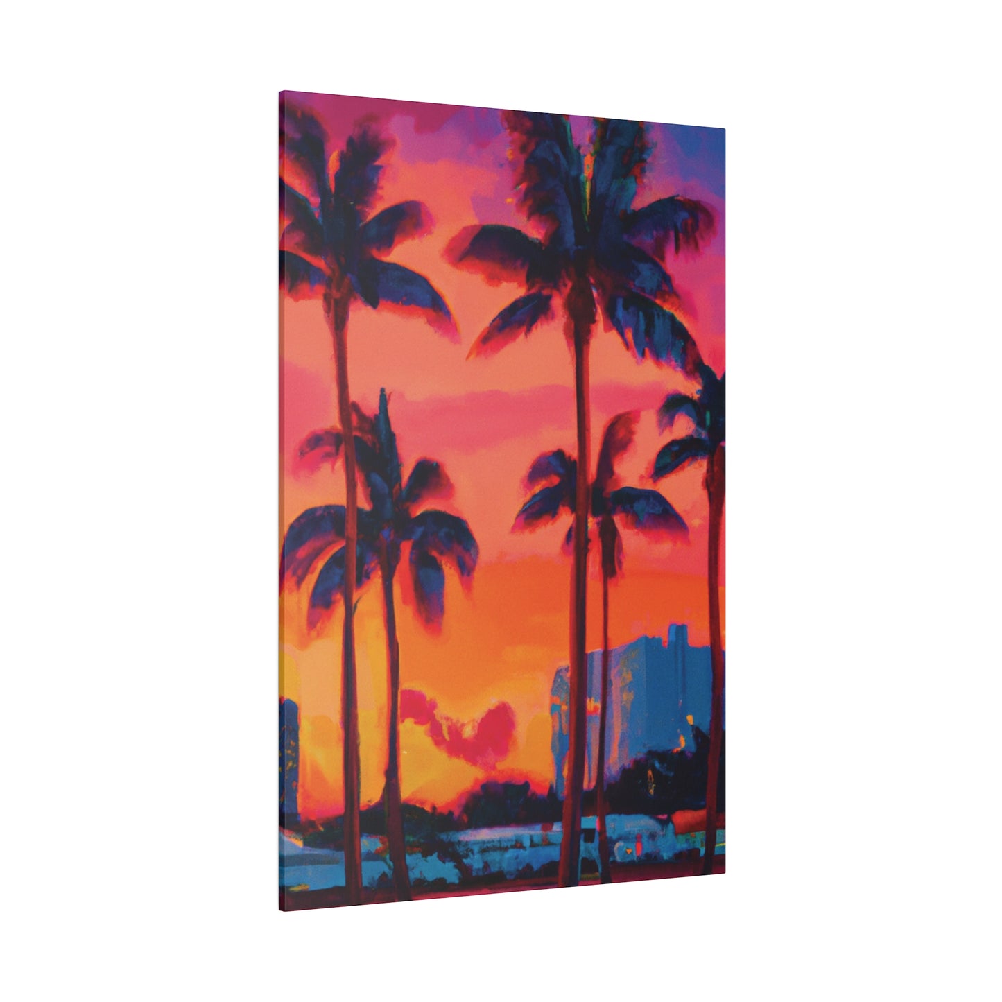 4456Y - Miami Beach Sunset Painting Print | Miami | Beach | Sunset | Poster | Home Decor | Wall Art | Canvas